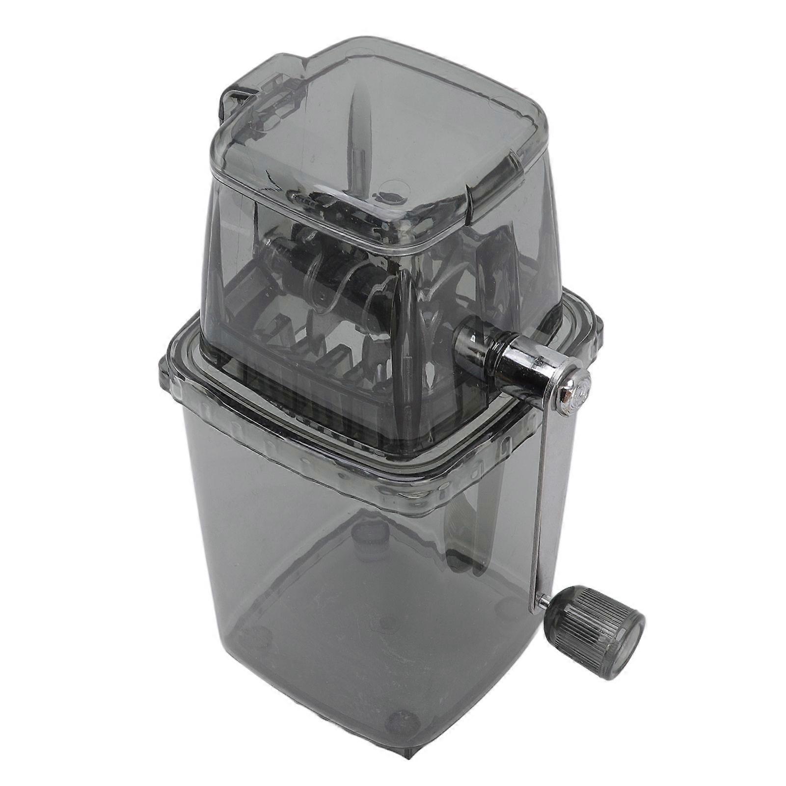 Manual Ice Crusher Small Portable Shaver Hand Operated Snow Cone Machine for Home Transparent