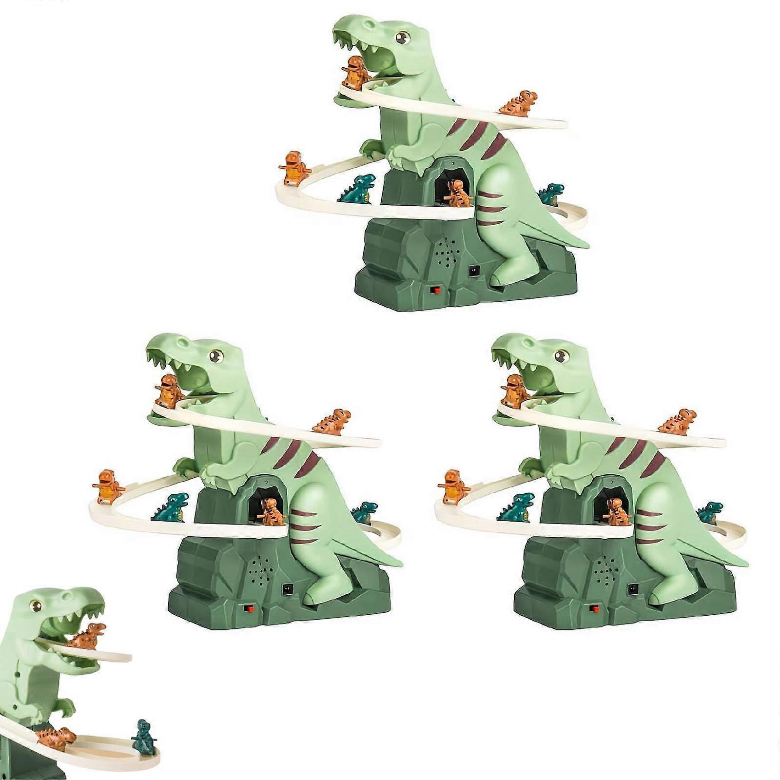 Dinosaur Climbing Slide Music Toy,Dinosaur Race Track,Electric Dinosaur Roller Coaster Toy,Dinosaur Coaster Puzzle Playsets Gift