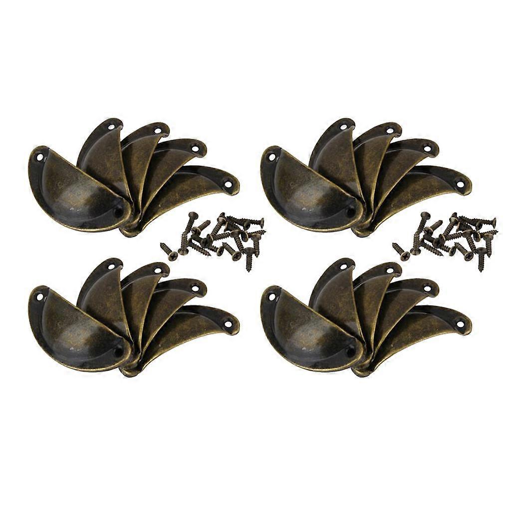 20Pieces Bronze Cabinet Knob Drawer Shell Brass Pull Handle Cup