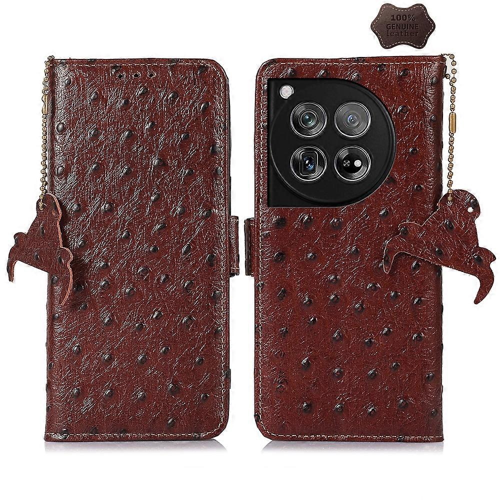 Ostrich Pattern Leather RFID Phone Case