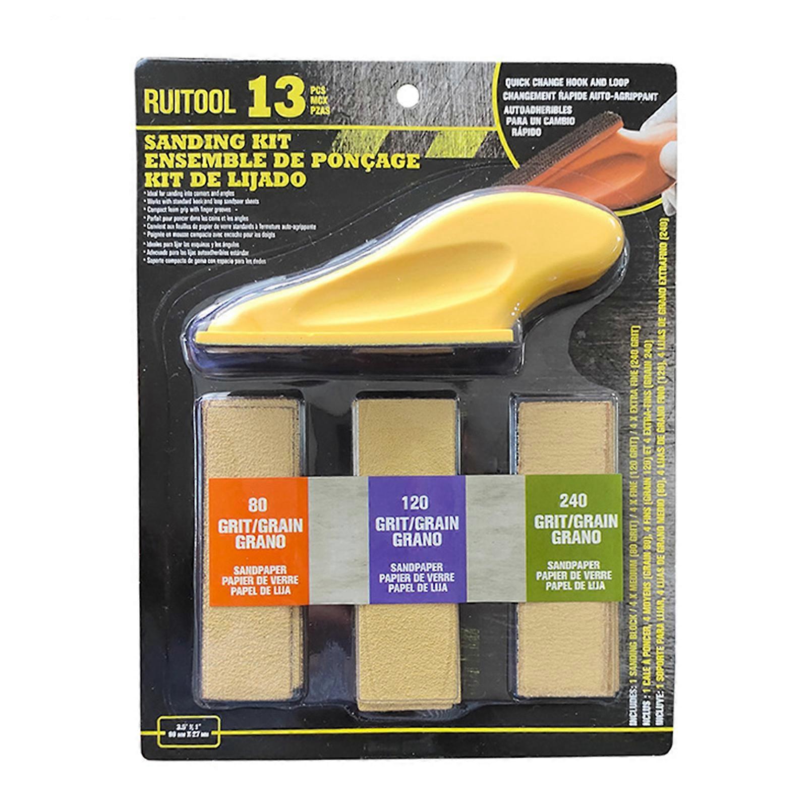 Handheld Small Abrasive Block Sandpaper Set Flocking Sandpaper Self-adhesive Sanding Disc Manual Polishing Tool