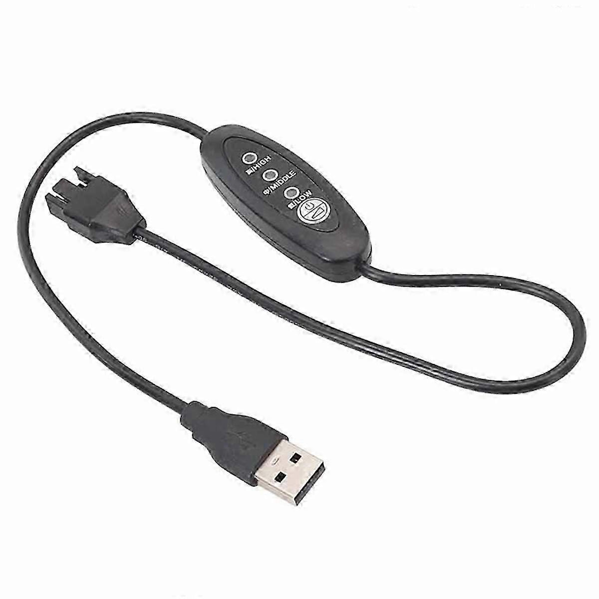 Adjustable USB to 4-Pin Fan Cable with Boost Fan Power