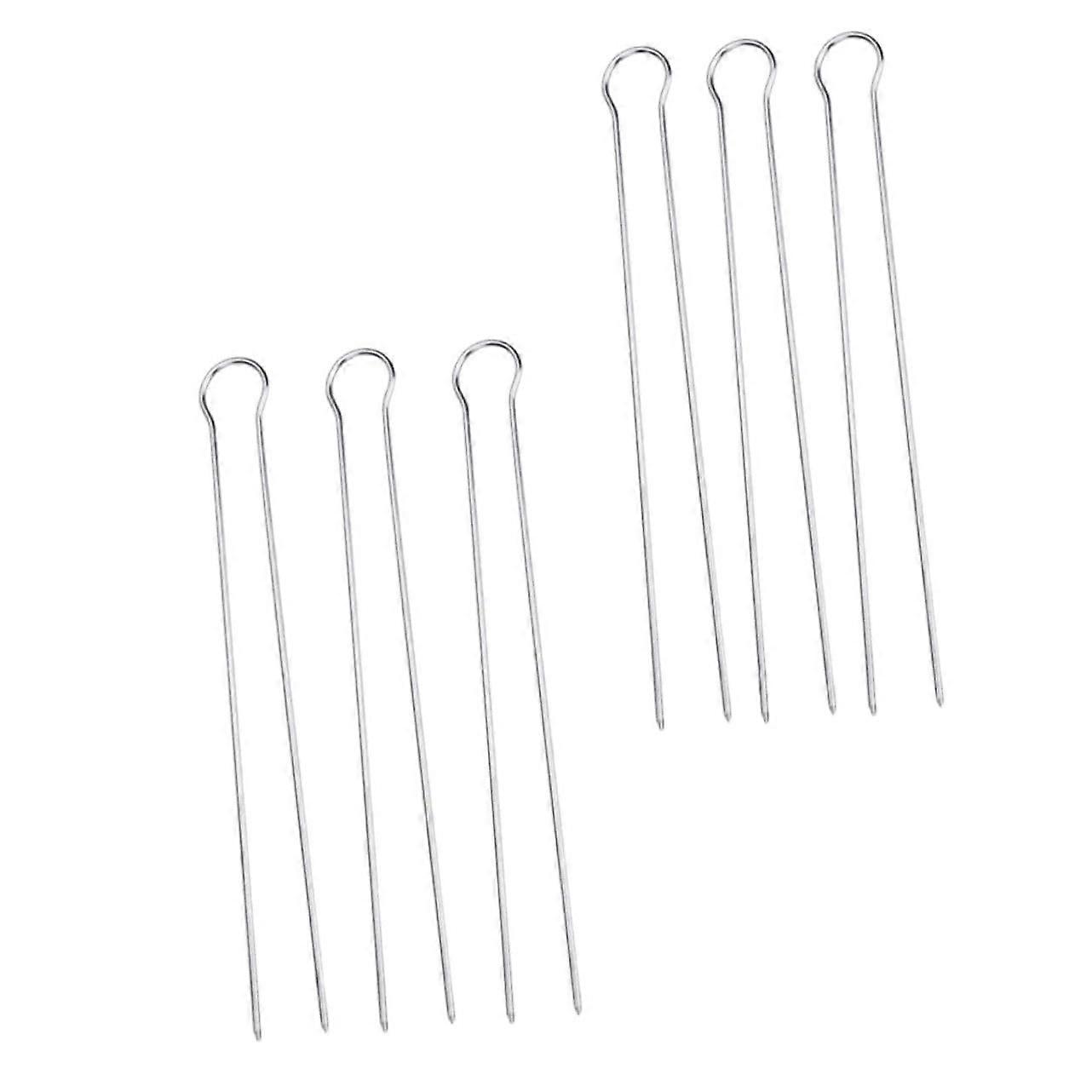 Stainless Steel Barbecue Skewers Set of 6, U-Shaped Doner Grill Skewers for Electric Grills, Durable Silver Frame