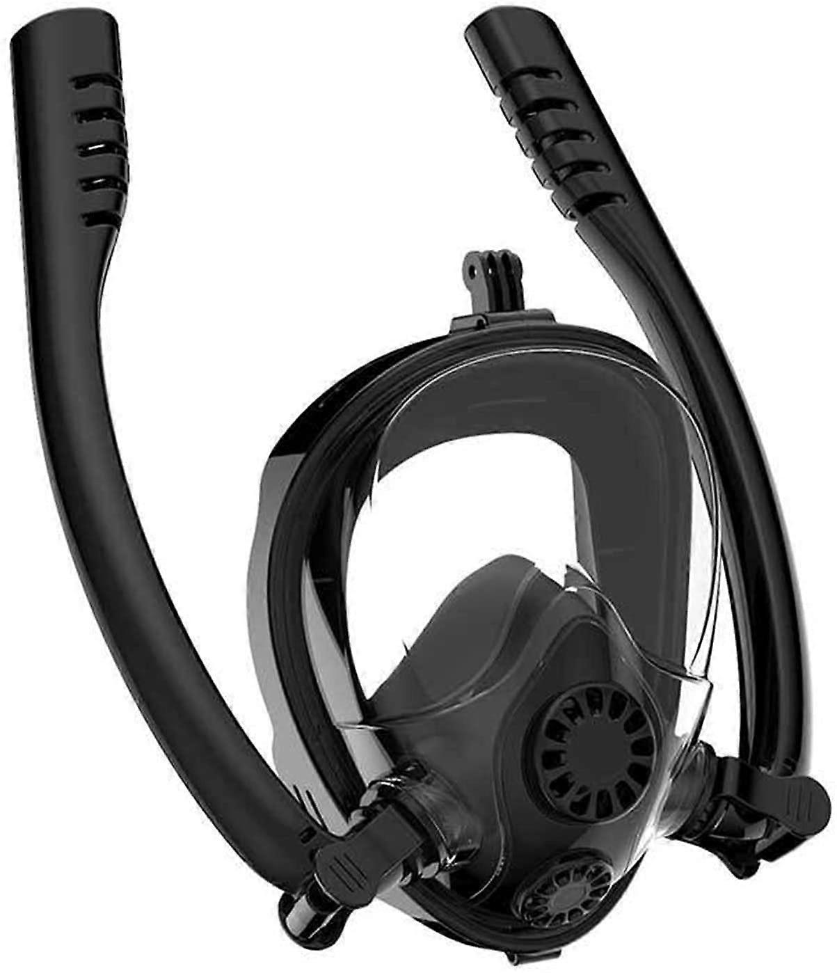 Masque de plongée intégral pour adultes, lunettes de plongée anti-buée, équipement de plongée en apnée noir, sangle réglable