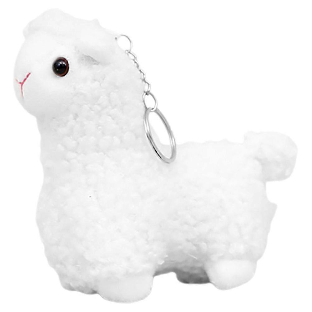 Soft Plush Alpaca Keychain, Adorable Cartoon Design, Practical Accessory