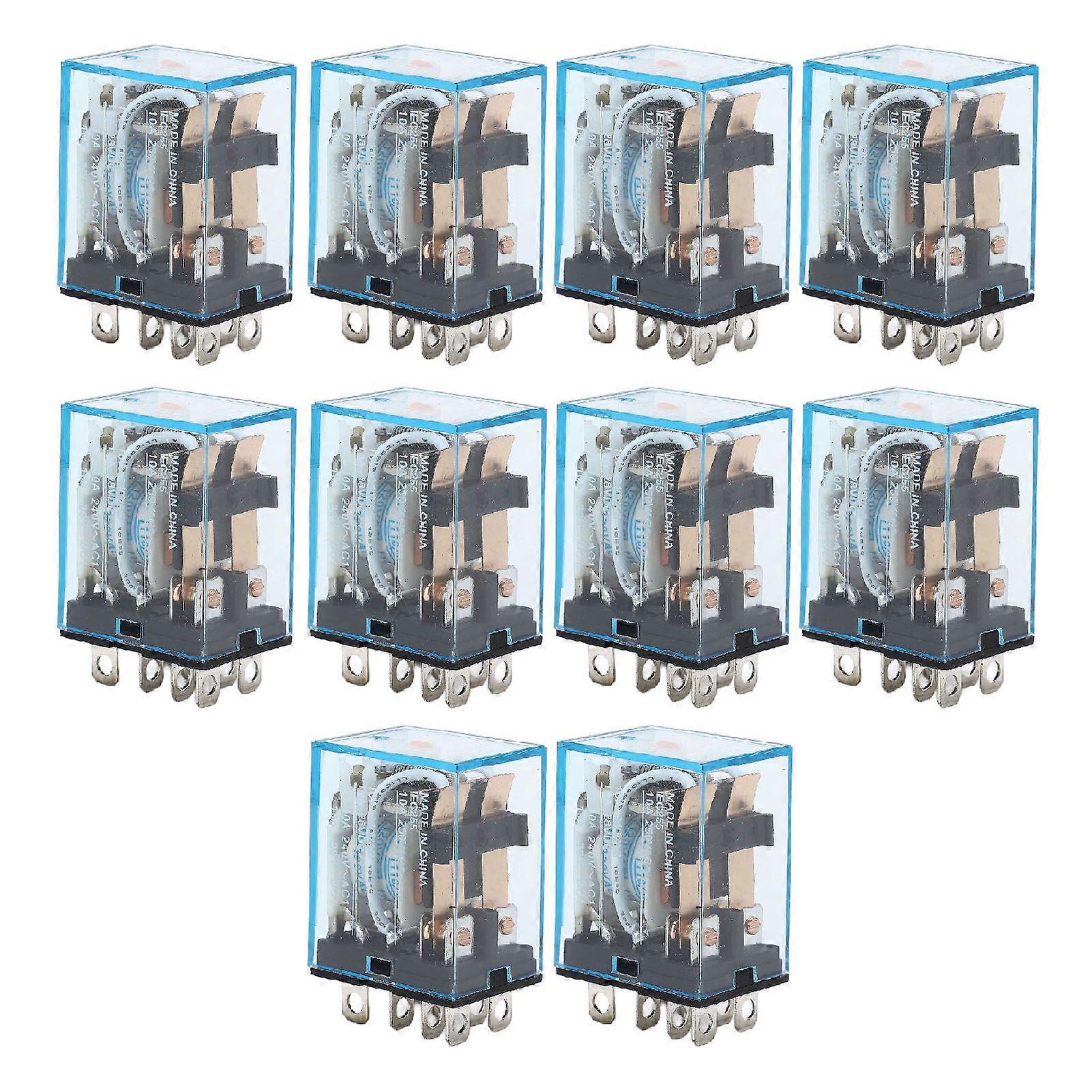High quality  10-piece set LY2N-J small intermediate relay 8-foot two-open