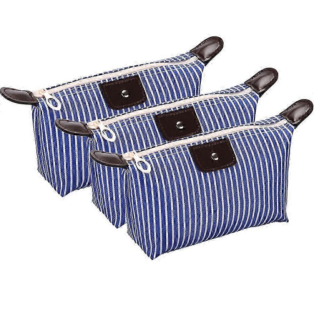 防水ミニメイクアップバッグ財布、トラベルコスメティックポーチ、ブルー