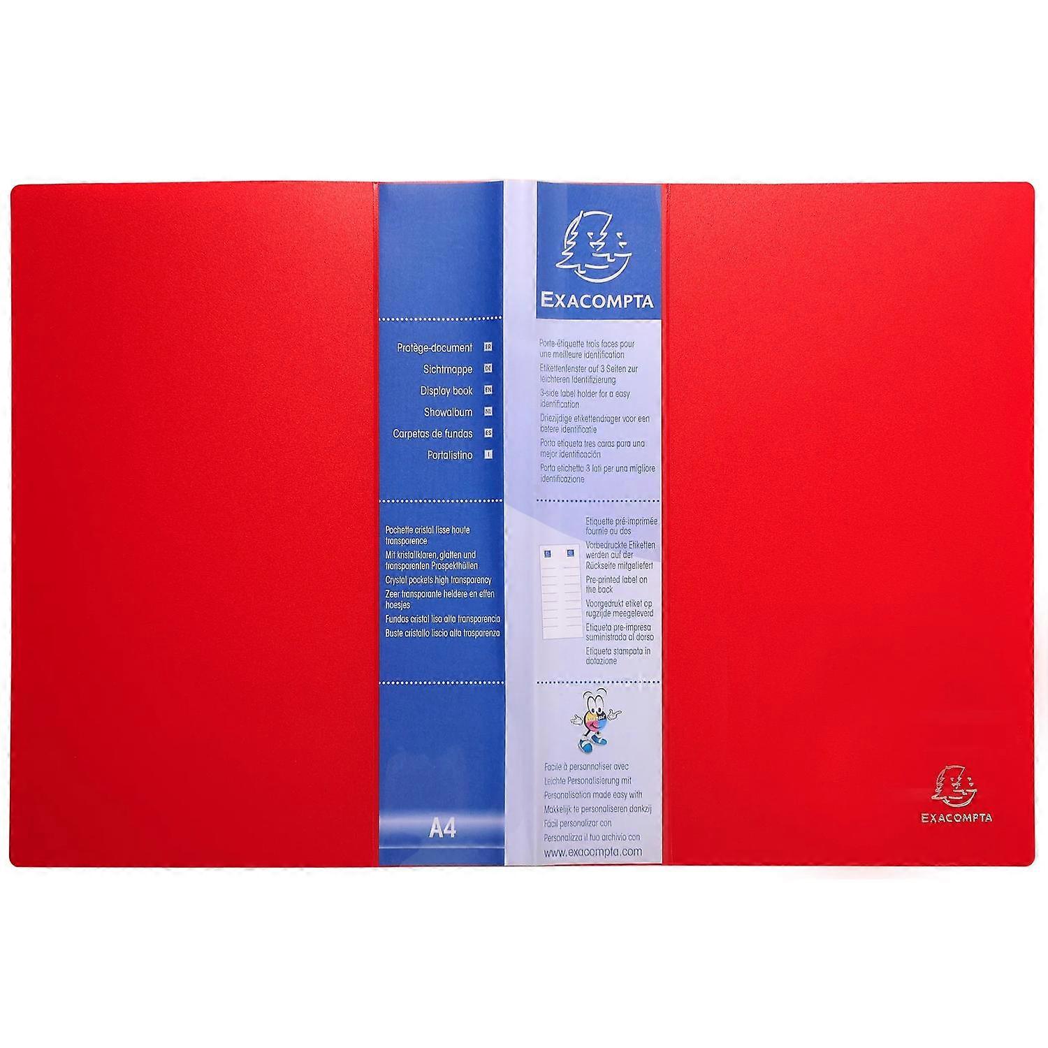 Exacompta 88205E Display Book UpLine A4 20 Pkt Black - Red