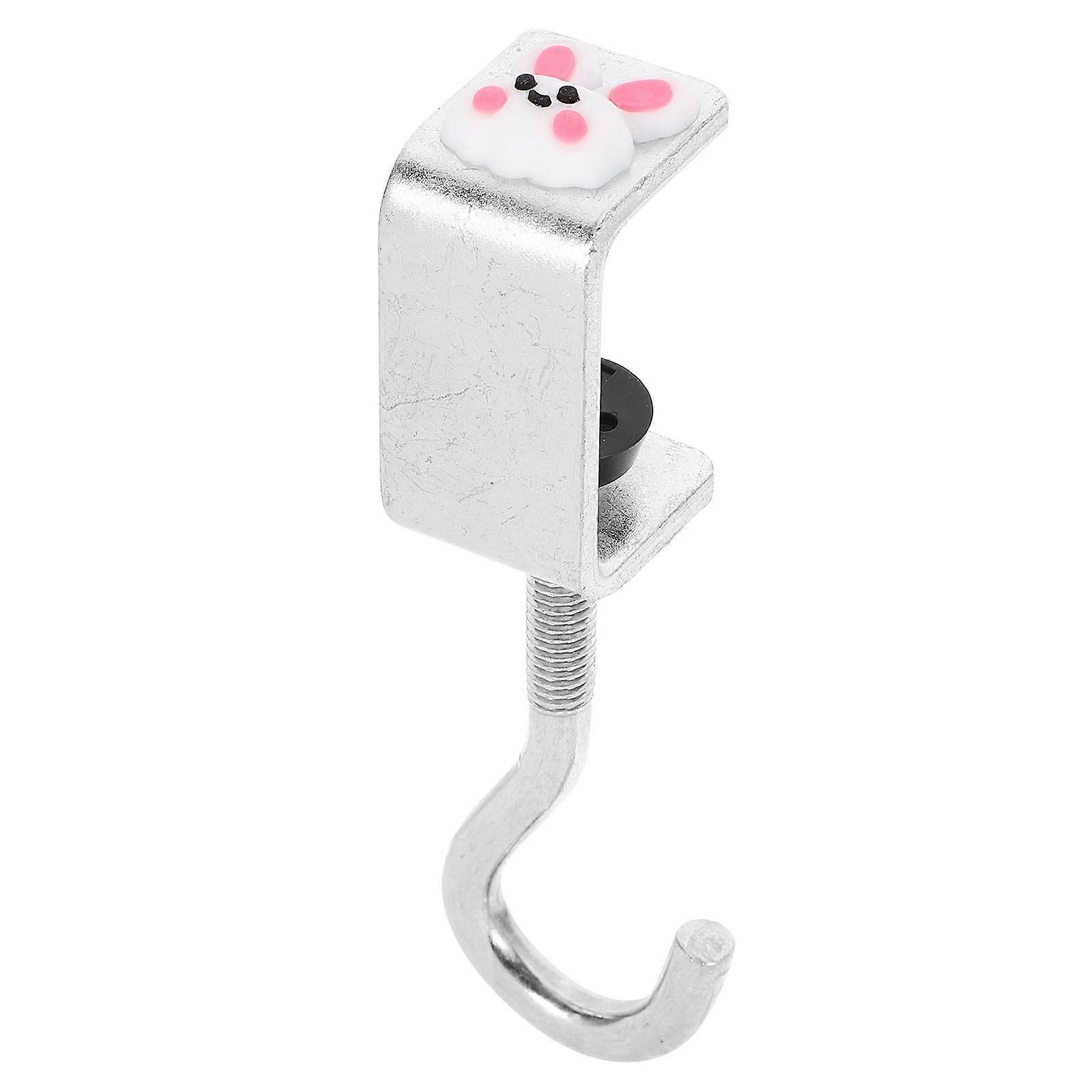 Desk Mount Bag Hook Desk Mounting Backpack Hook Clamp-on Handbag Hook for Table (Rabbit)
