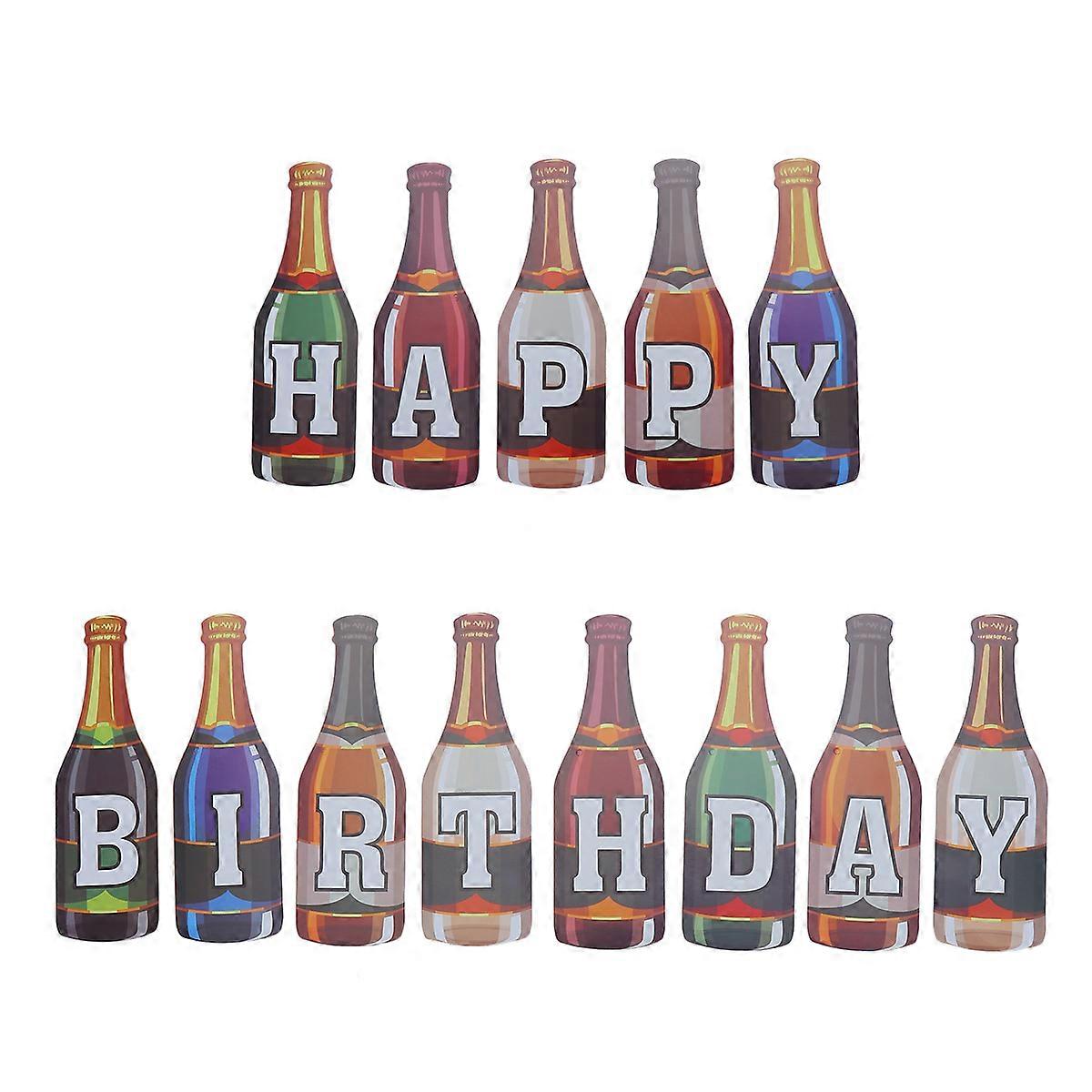 Happy Birthday Party Banner Paper Decoration For Guests Celebration Assorted Color 28.3 X 9 X 0.02 Cm Wall 1 Set