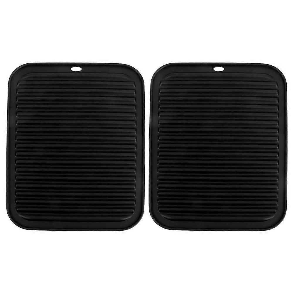 Trivets For Hot Dish Heat Resistant Silicone Trivet Protective Non Slip Pattern Black 30 00X23 00X0 60Cm 2Pcs