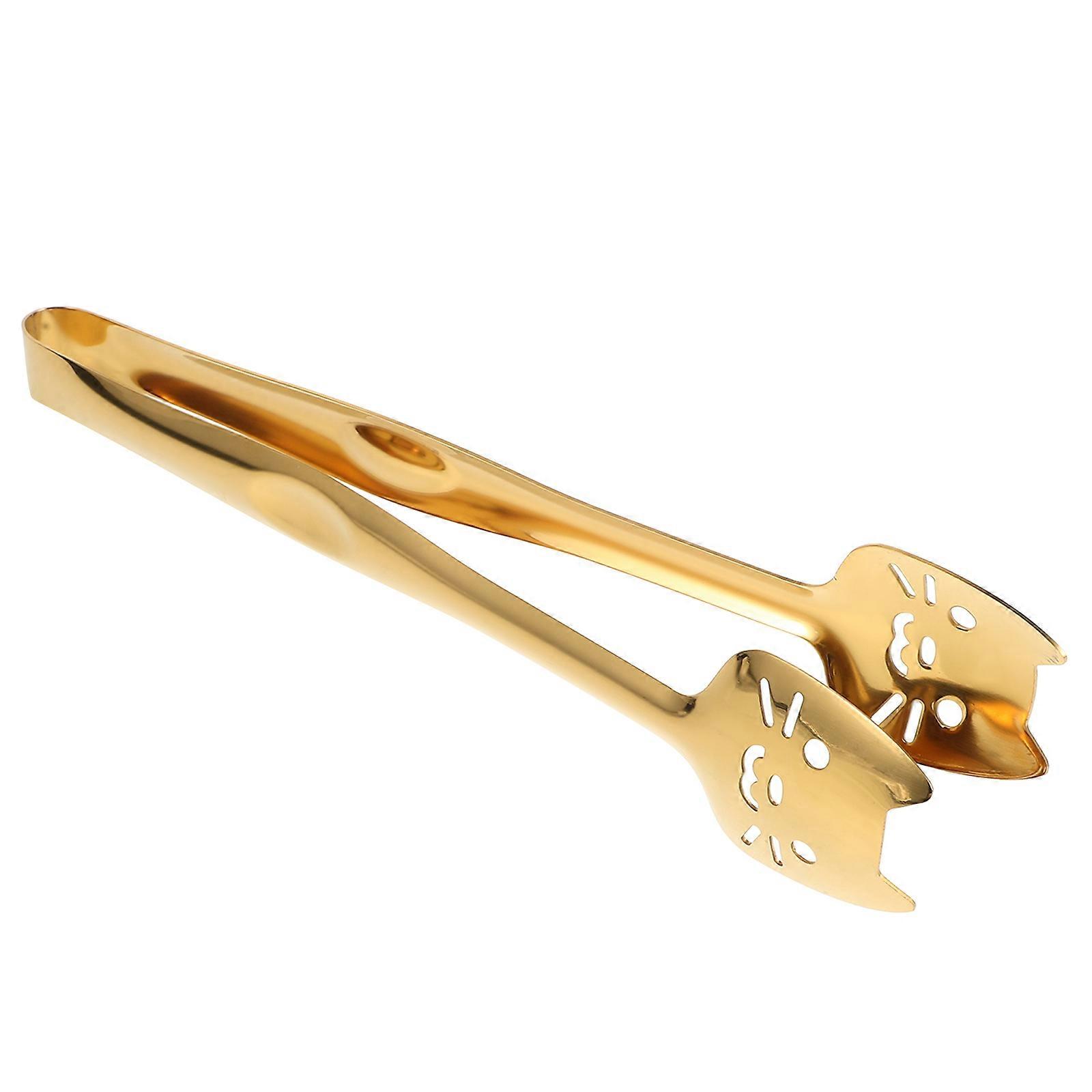 Multipurpose Buffet Tongs Serving Tongs For Party Golden Elongated Design Salad Handling Professional Chefs 1Pcs