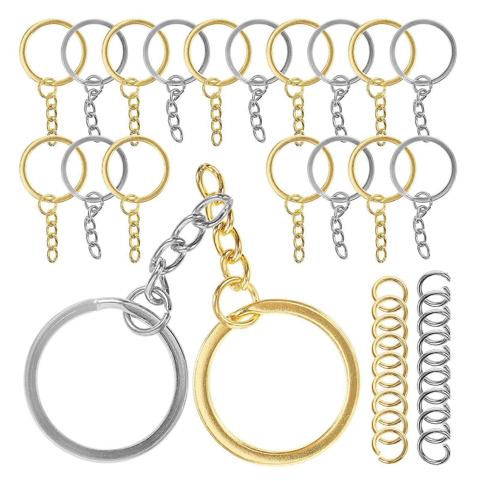 Jewelry Making Chains Keychain Rings For Craft Projects And Everyday Use Flat Ring Design 4.50X2.50X0.20cm 50Pcs