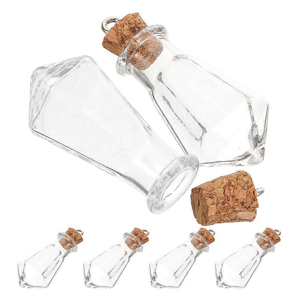 Små flaskor för inredning mini glasflaskor bärbar önskeflaska present som ger 6st