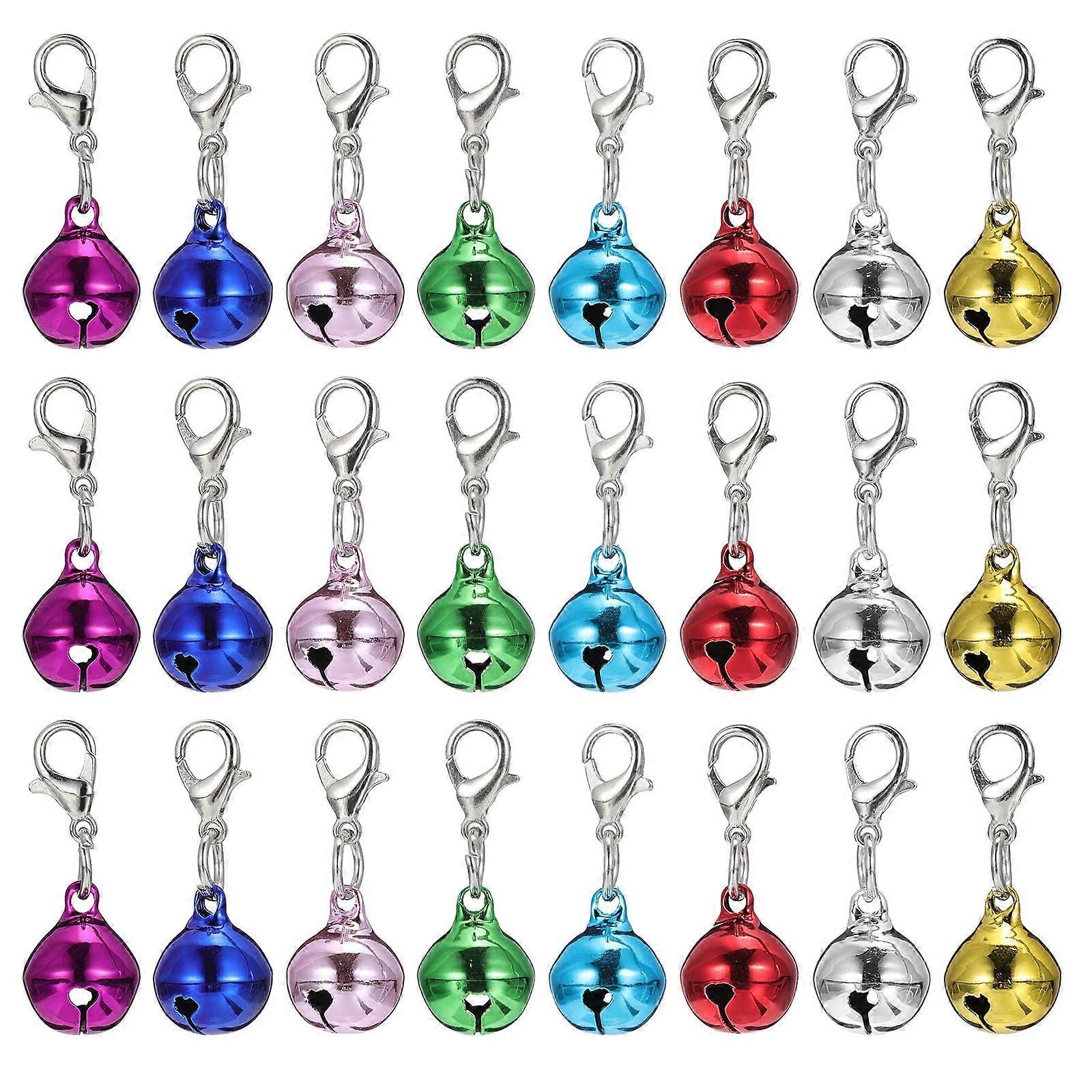 24Pcs Decorative Keyring Bell Pendants Keychain Accessories Random Color