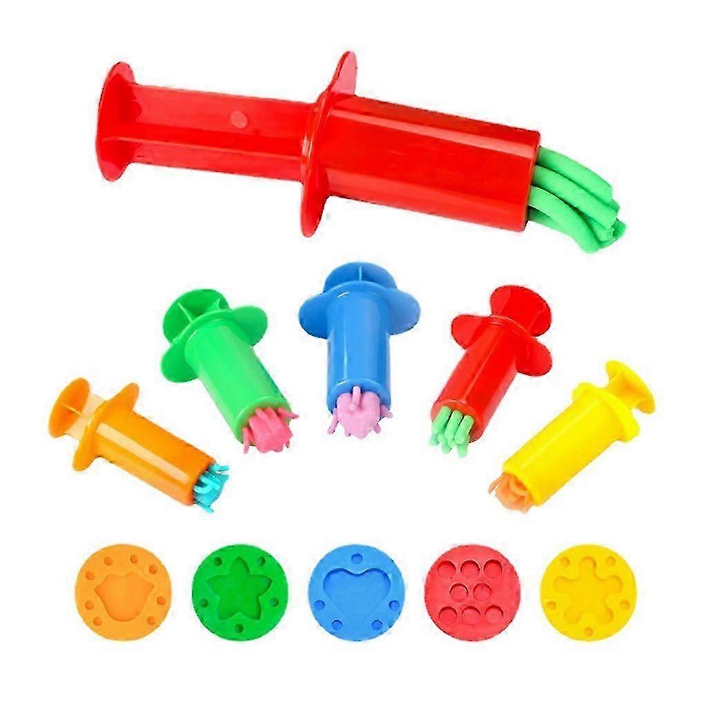 5 Pieces/Set Dough Extruders Set Assorted Designs Novelty DIY Plasticine Squeeze Making Playdoh Tool for Playing Dough