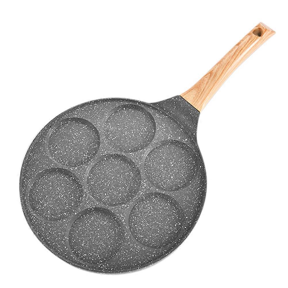 1Pc Outdoor Medical Stone Material Seven Hole Frying Pan for Pancakes and Eggs