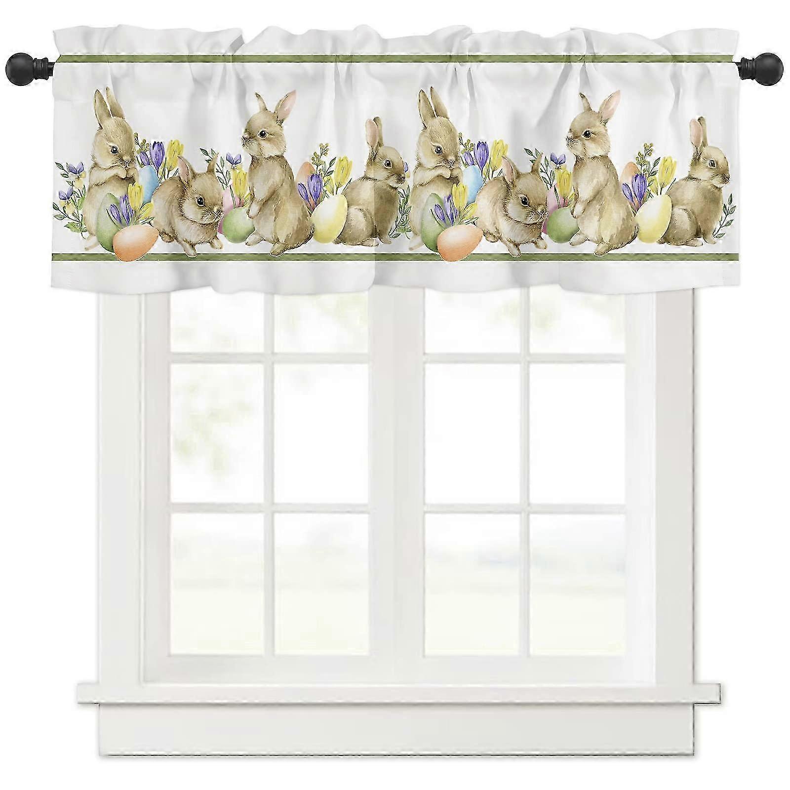 וילון חלון ביצת פסחא - פאנל תפאורה אביבי המתאים לכל מטבח, חדר שינה וסלון