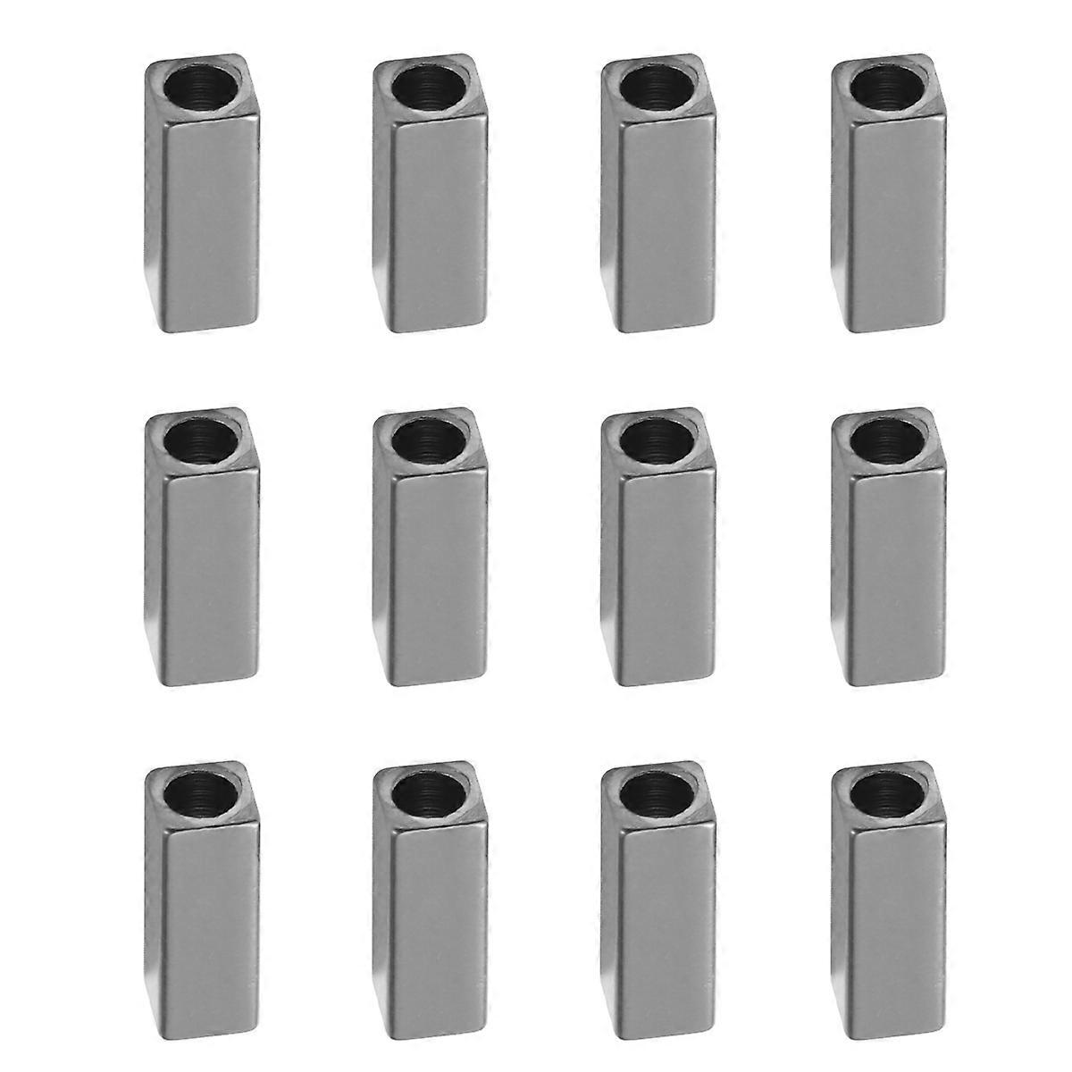 חרוזי צינור תכשיטים לתכשיטים ביצוע צינורות חלולים מלבניים חרוזי נחושת תכשיטי עשה זאת בעצמך שחור 0.3 x 0.3 x 0.8 ס"מ 50 יחידות