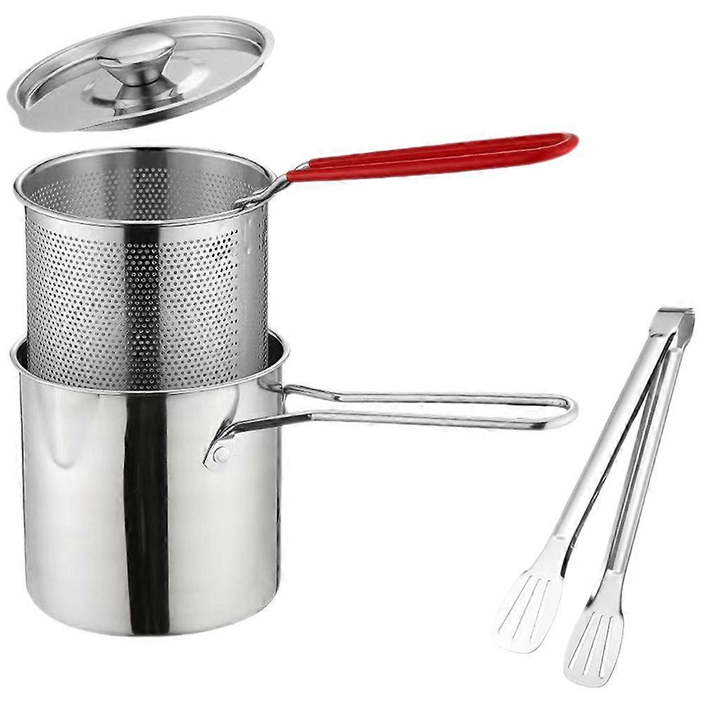 Fryers With Baskets Easy Storage Restaurant Use Silver Color 13x12cm 1 Set