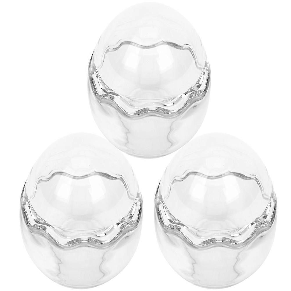 Clear Container Egg Shape Condiment Serving Baking Supplies 9.00X6.20X6.20CM 3Pcs