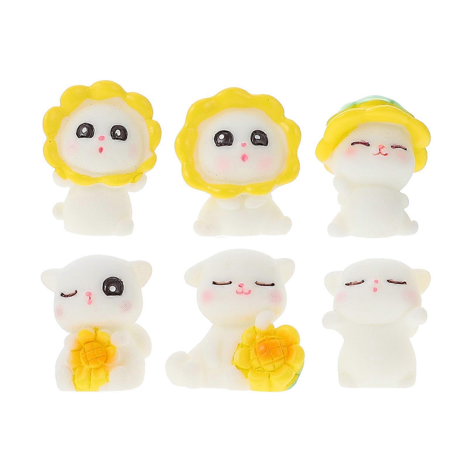 6pcs Micro Resin Cat Figurines, Adorable Lightweight Animal Decorations for Home, Office or Garden – Durable Handcrafted Design with Vivid Colors