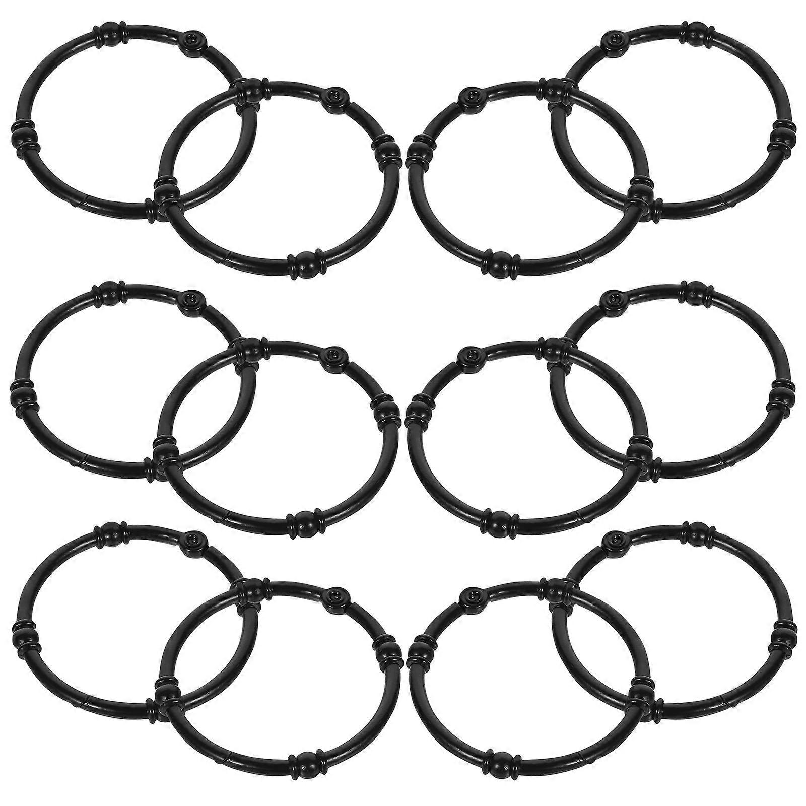 Vintage Metal Shower Curtain Hook Sliding Positioning Decorators 12Pack