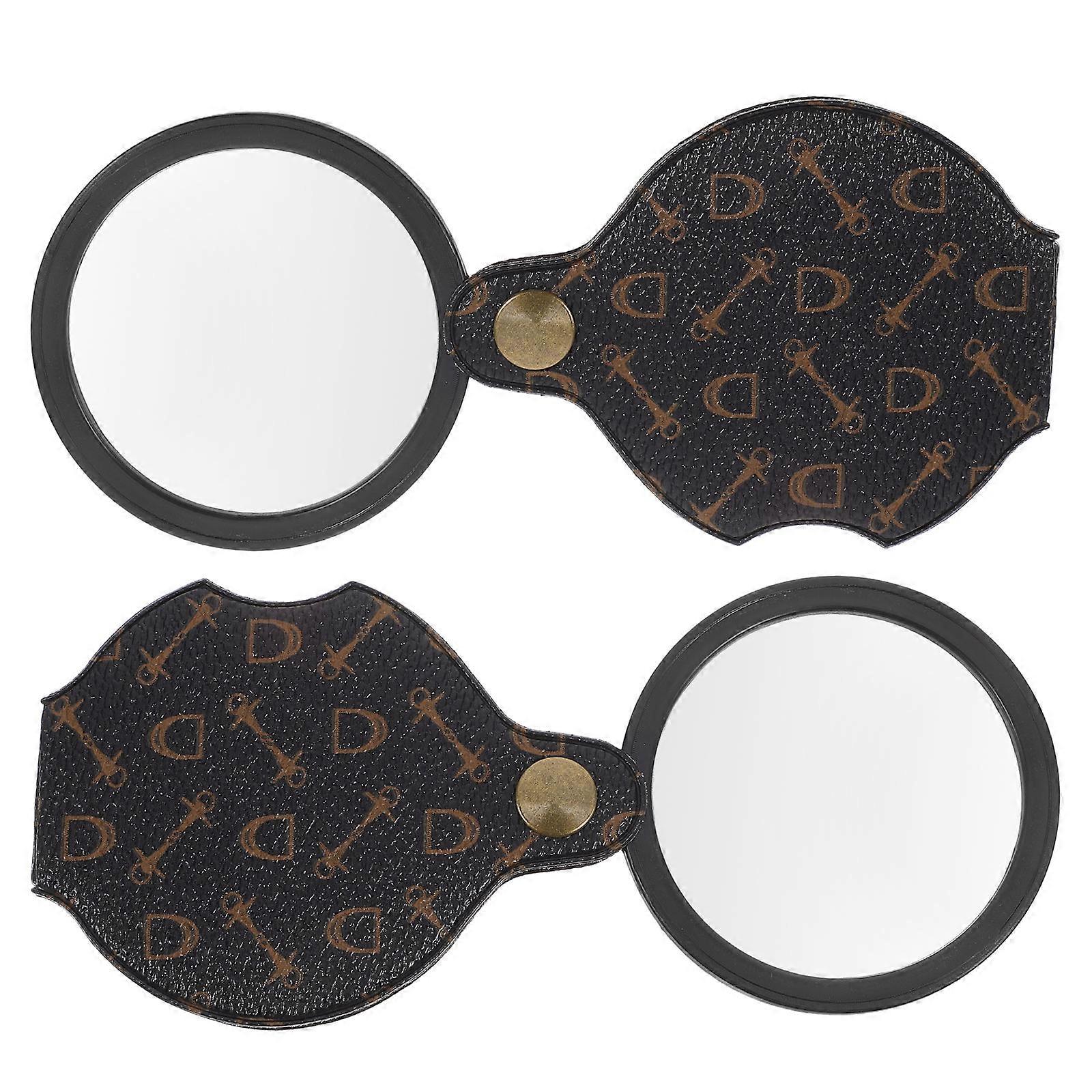 Portable Handheld Magnifier Mini Magnifying Glass For Magnifier Crowd Foldable Design 2Pcs