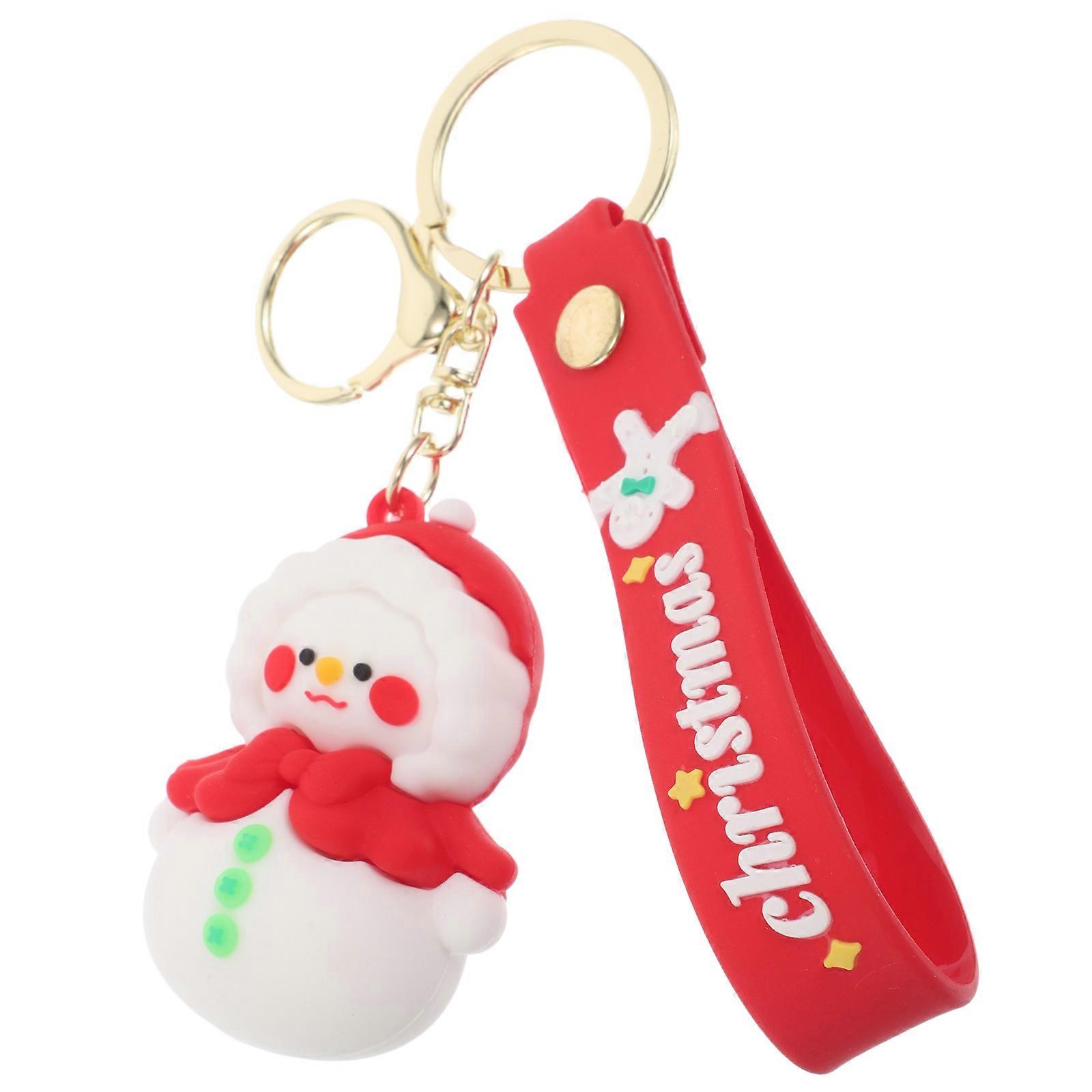 Christmas Snowman Keychain for Holiday Decor Bag and Key Accessory