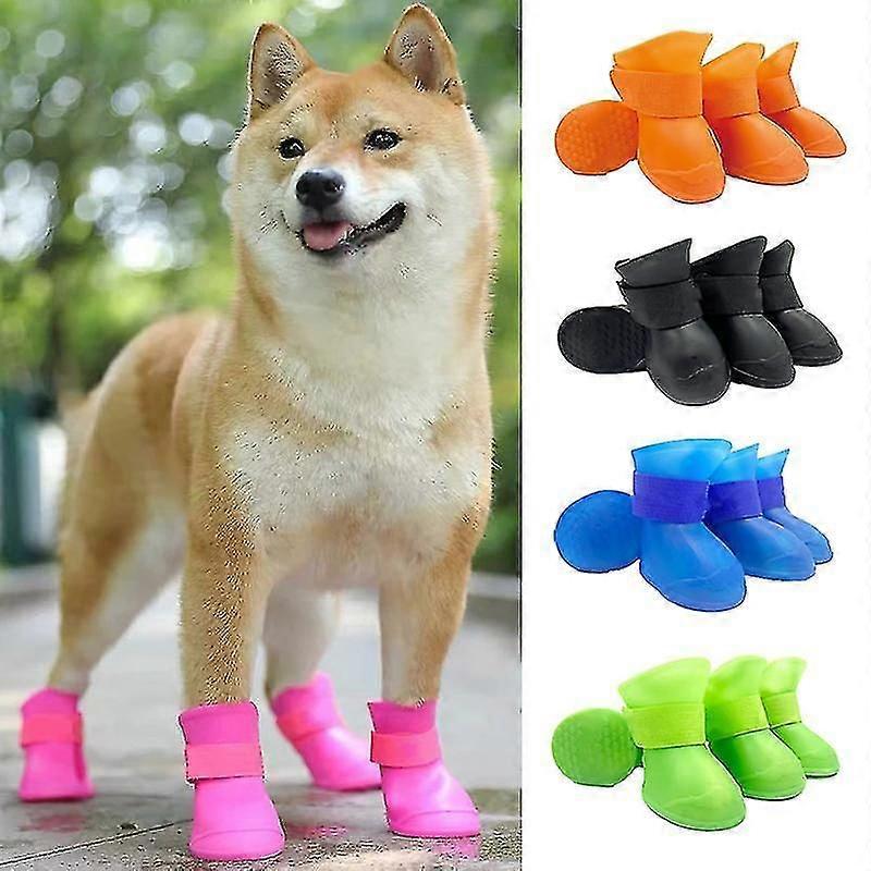 4pcs pet αδιάβροχη αδιάβροχη αδιάβροχη θήκη καουτσούκ μπότα για μικρές μεσαίες μεγάλες σκυλιά γάτες υπαίθρια παπούτσια σκυλιών αστράγαλο μπότες σκυλιών αξεσουάρ κατοικίδιων ζώων