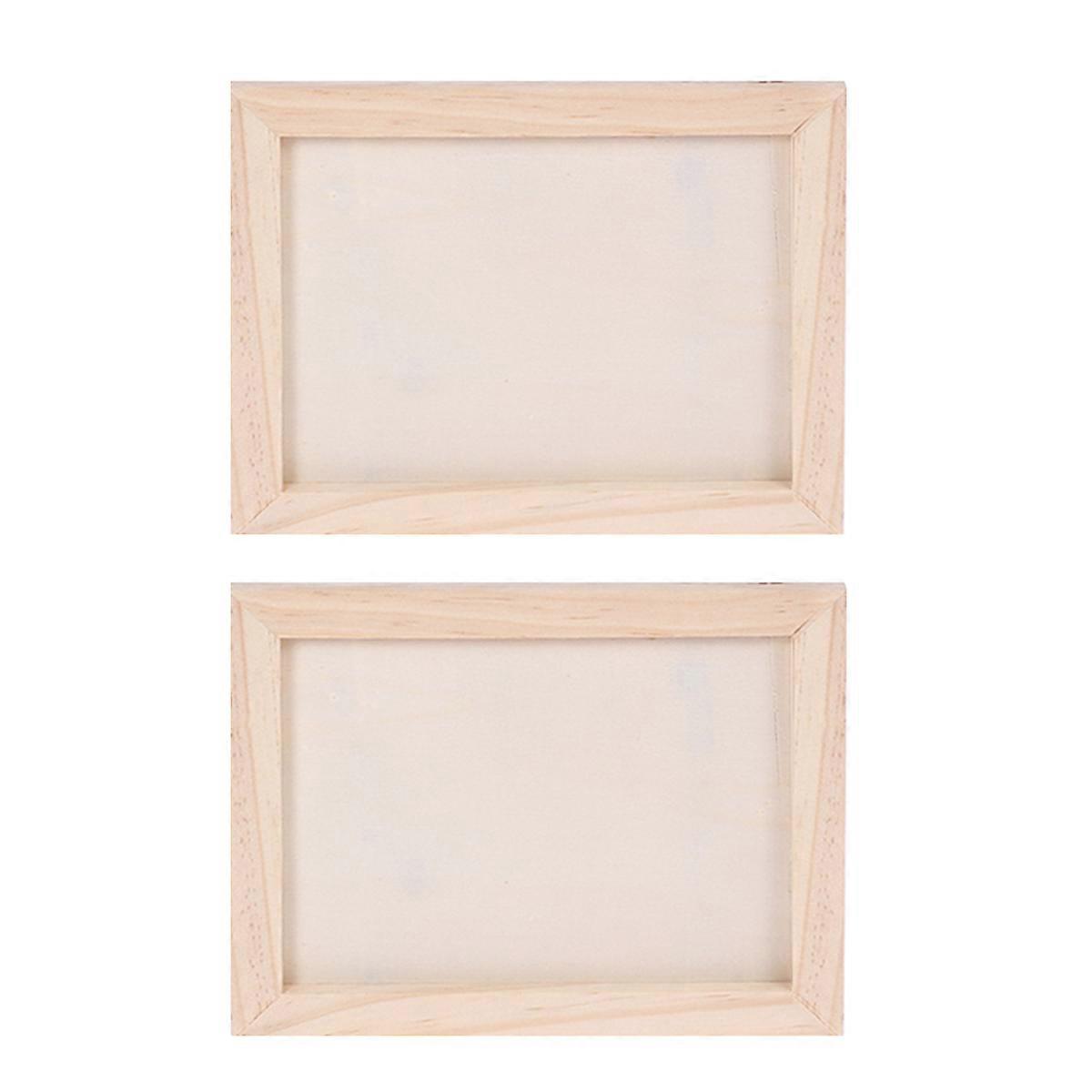 Picture Frame Crafts Wooden Picture Frames Home Decoration Rectangle Shape Blank Background Small Size 2Pcs