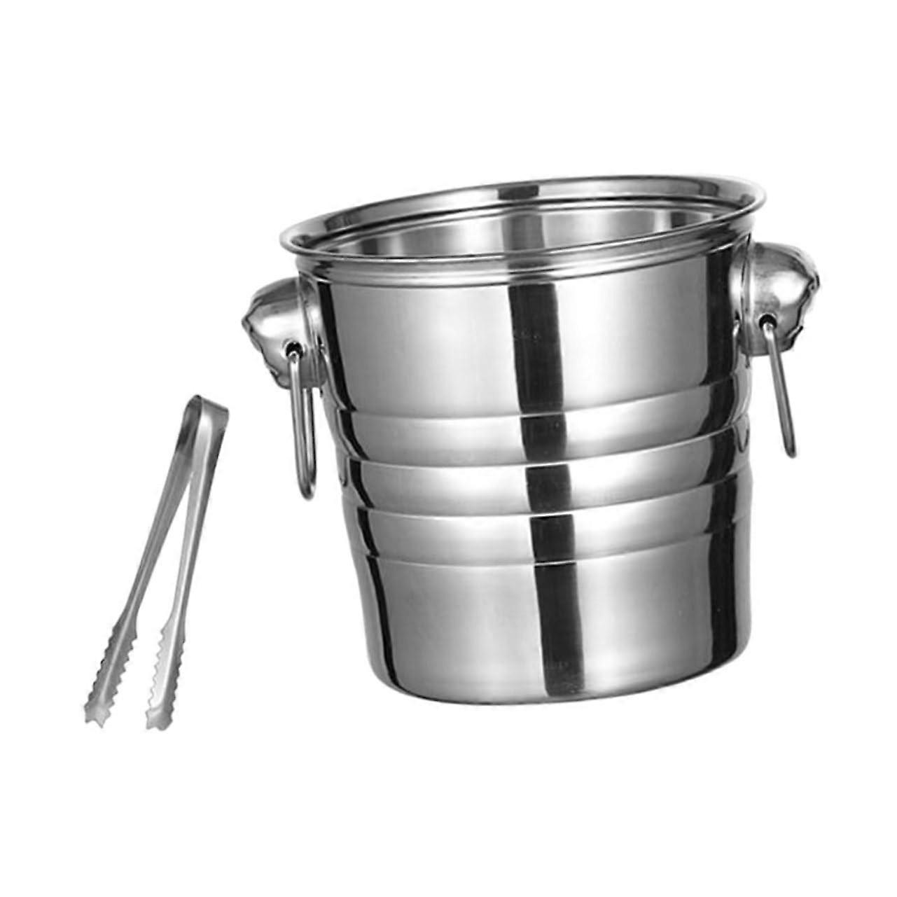 1 Ice Bucket with Clip Ice Bucket for Parties DoubleWalled for Chilling Wine and Drinks Ice Tongs for Home and Events