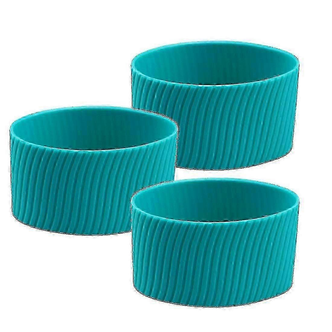 Silicone Anti-slip Glass Bottle Mug Cone Cup Sleeve Protective Lid Set of 3