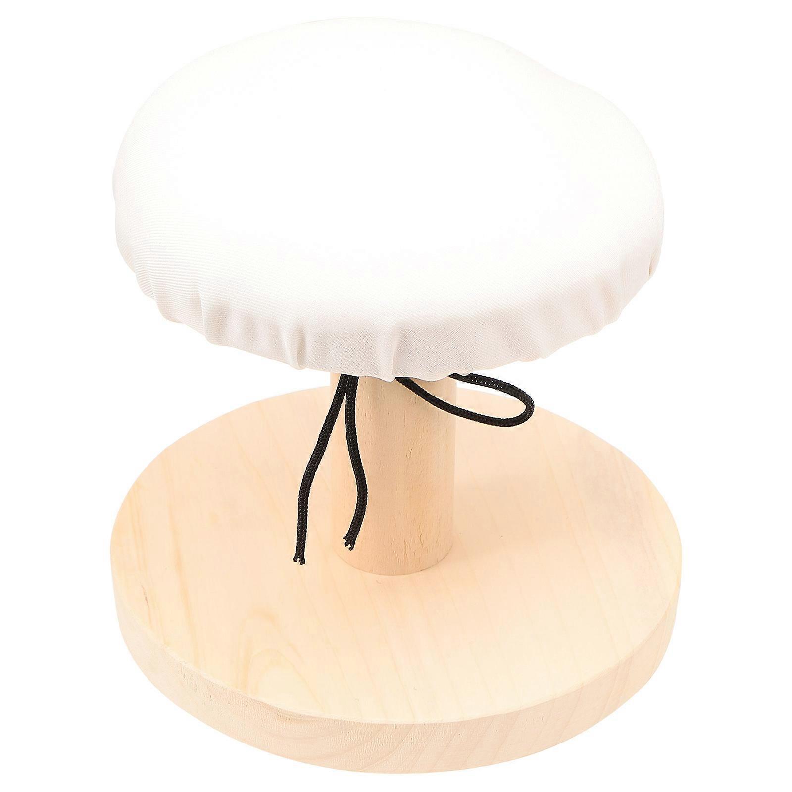Stable Round Ironing Stool with Compact Design and Practical Cover for Home Use