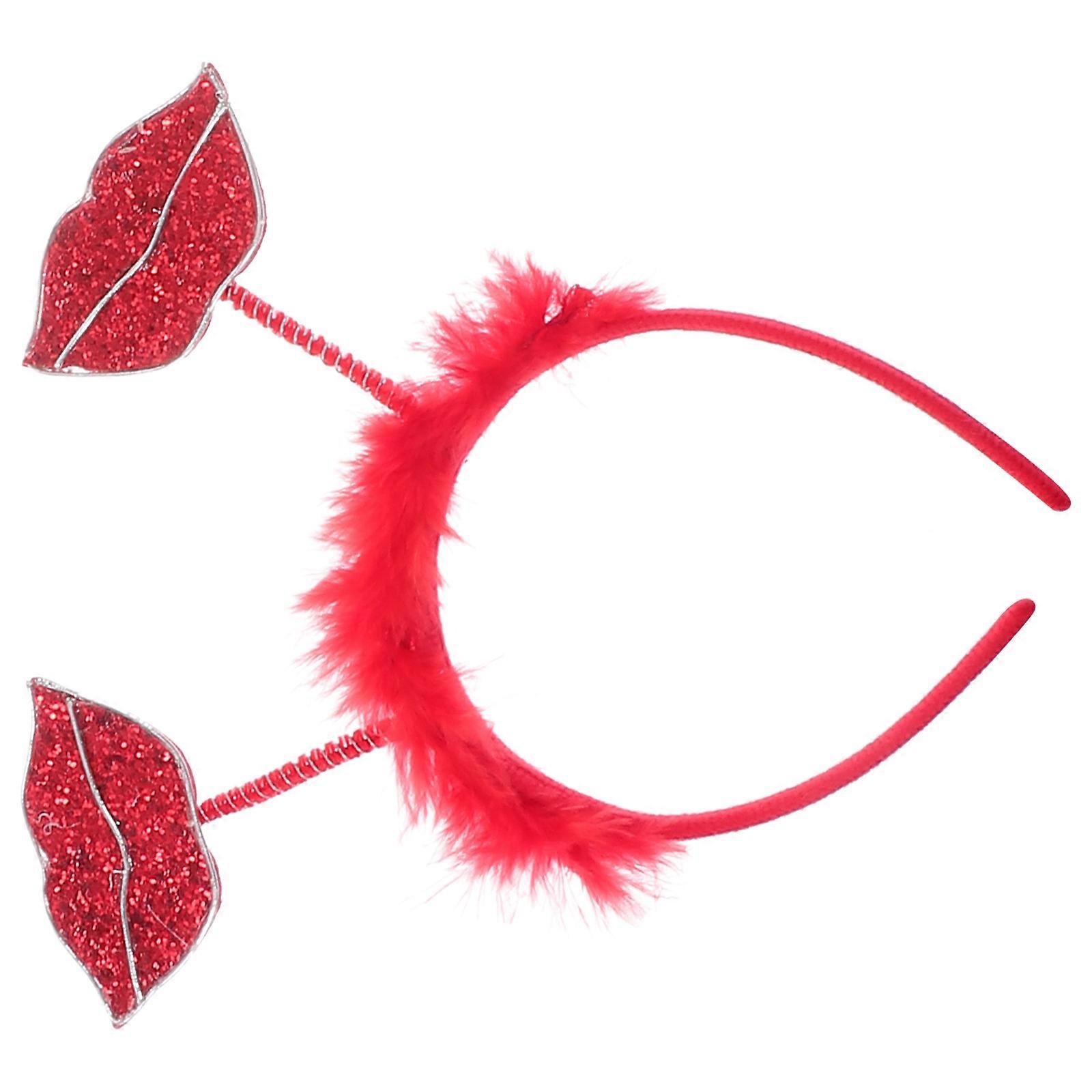 Delicate Headband Valentine's Day Decorative Hair Bands Red Color 27X18CM Size Charming and Simple Style 1Pack