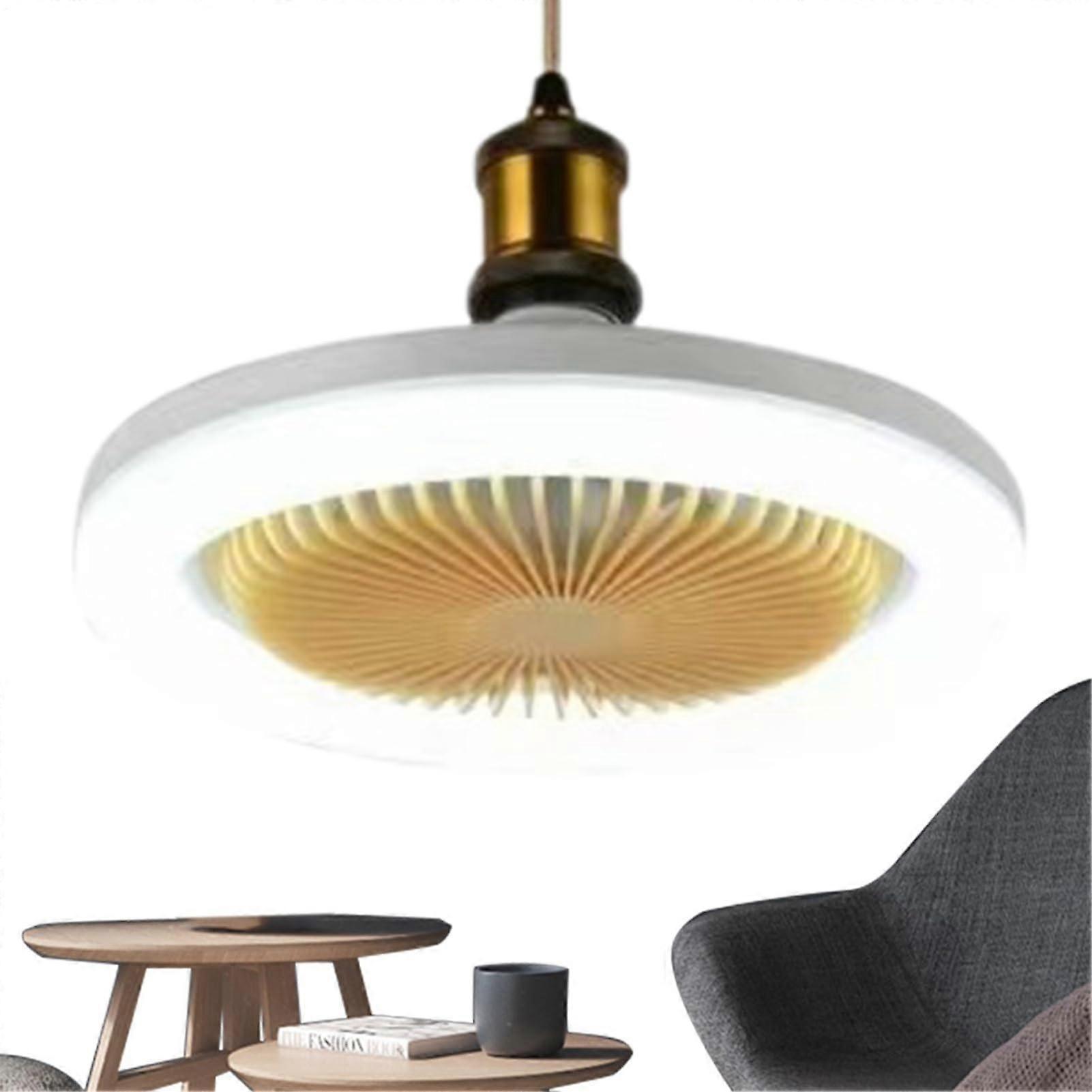 LED Ceiling Fan with Light and Remote Control, E27 Screw Base, Three Colour Lighting