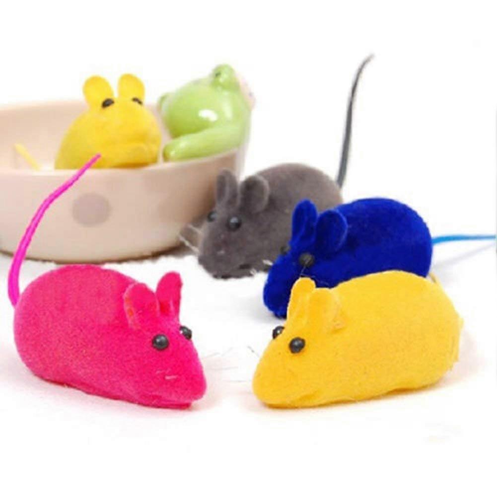 Cute Faux Mice Cat Toy - Small Squeaky Sound Rat Play Toy for Cats and Dogs, Comfortable Plush Material