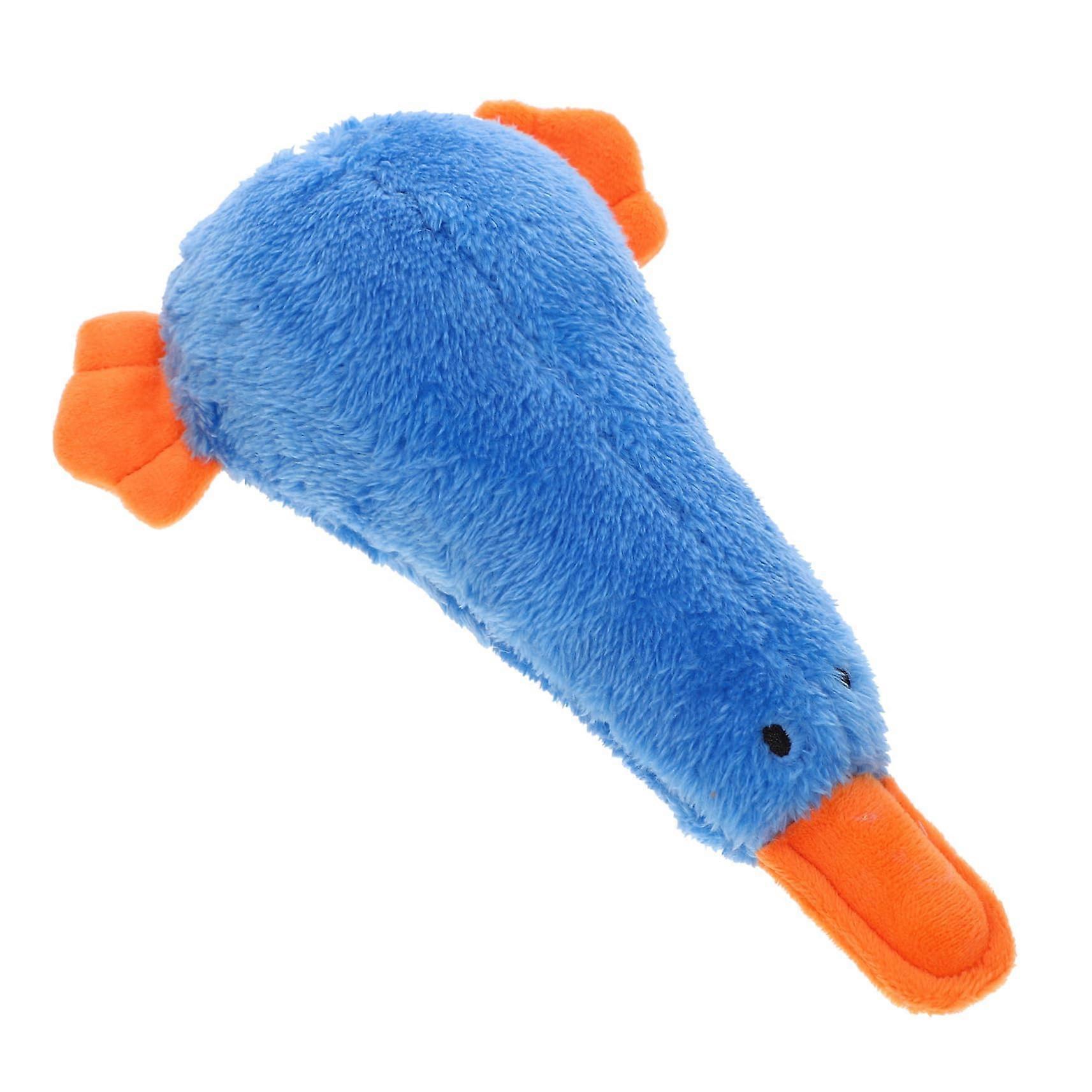 Plush duck toy dog crouching stuffed animal teething chew toy for puppies pet interactive fabric toy