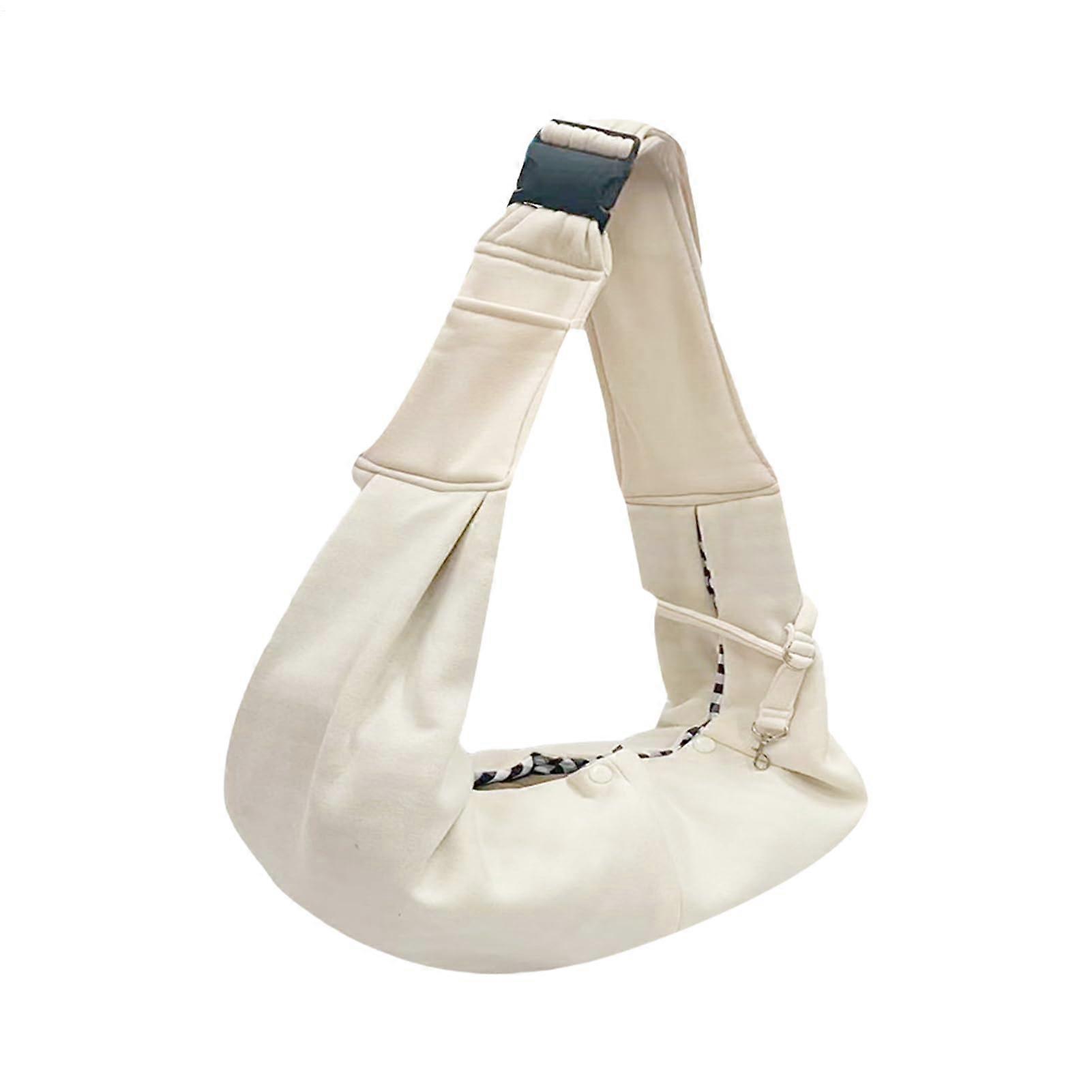 Dog Carrier Bag Portable Cat Transport For On-The-Go Adjustable Shoulder And Chest Straps Lightweight Beige