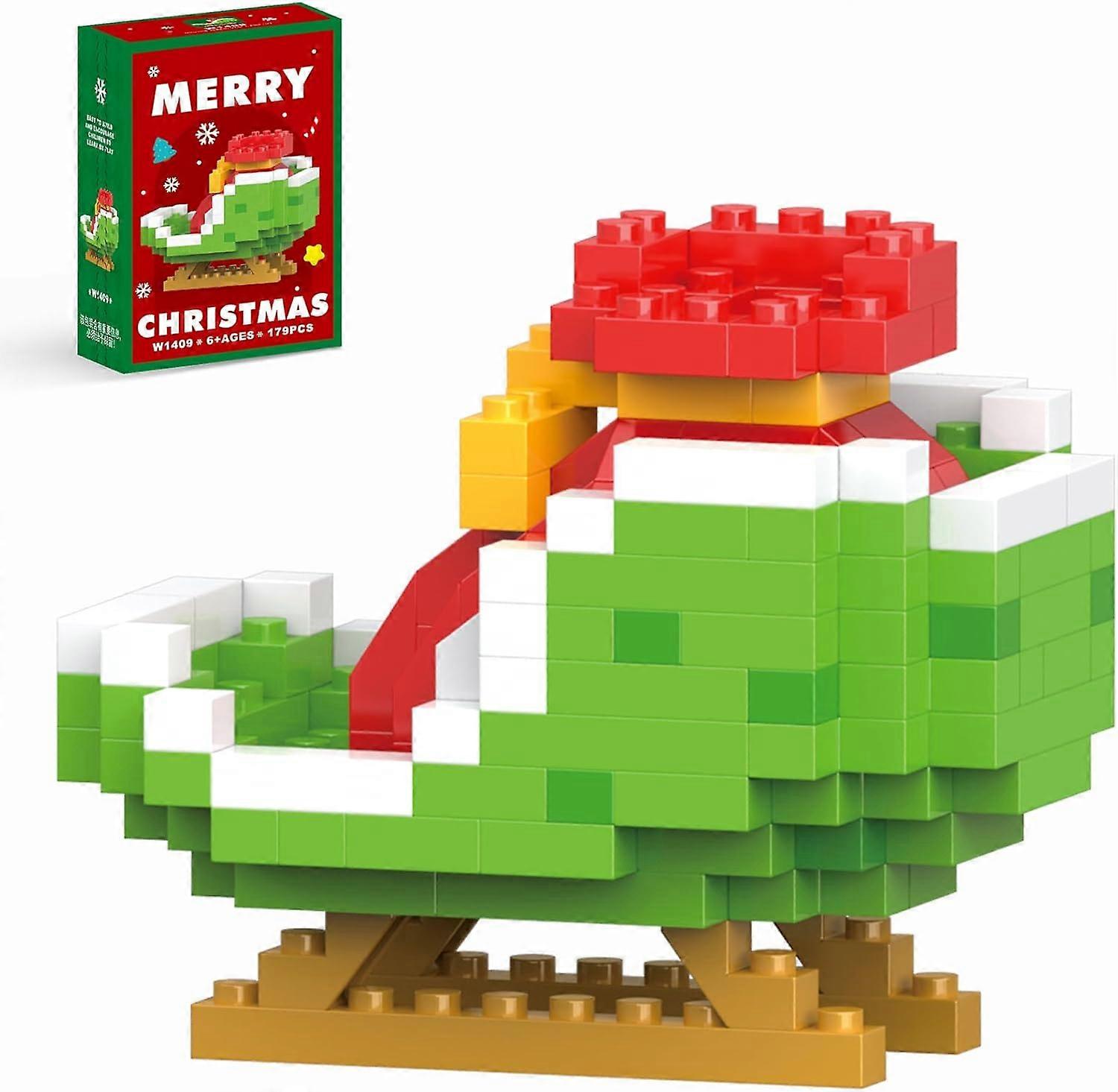 Christmas Bells and Boot Building Blocks Set Compatible with Lego Advent Calendar 2024 Stacking New Toys Holiday Present,Sledges