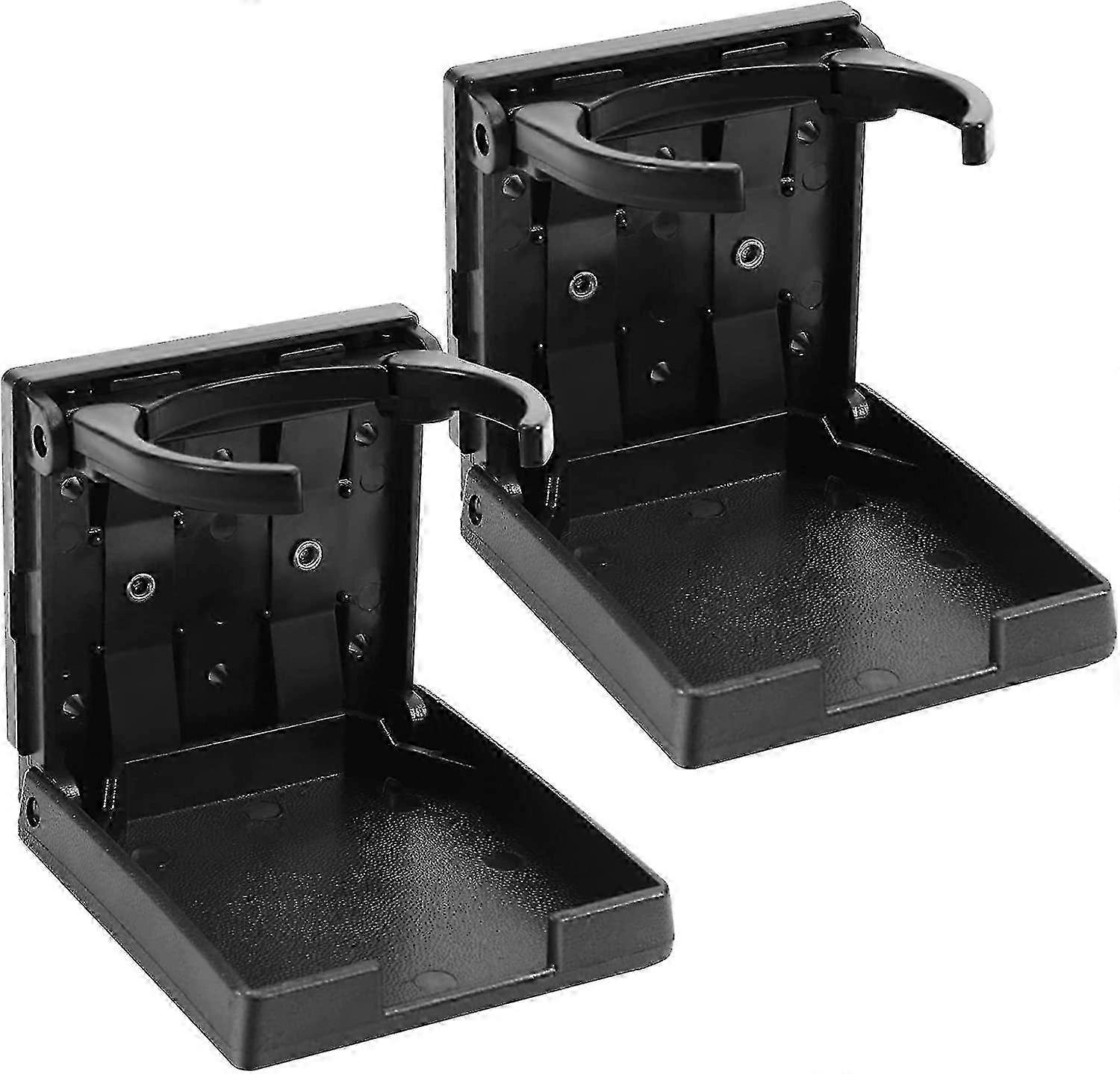 2x حامل مشروبات قابل للطي قابل للتعديل - علبة سوداء وزجاجة وحامل أكواب للسيارة والقوارب - مثالي للسفر والاستخدام في الهواء الطلق