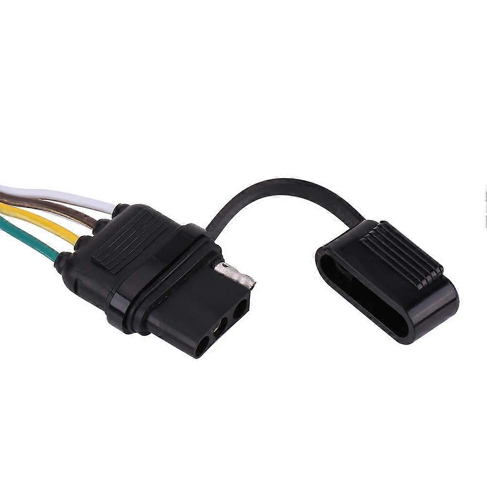 4 Pin Flat Connector Adapter for 6V, 12V, 24V Wiring, Compatible with American Standard Trailers, Color-Coded Wires