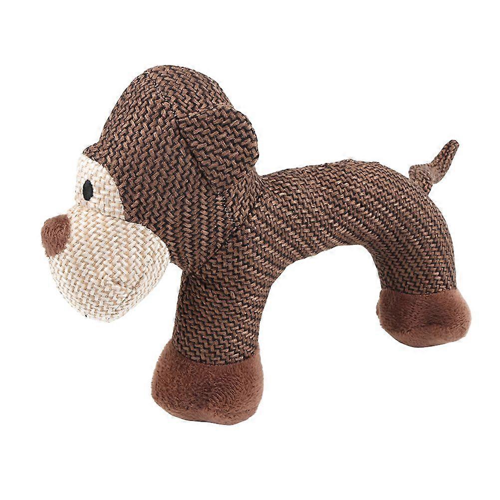 1Pc Pet Toy Bite Resistant Toy Nontoxic Plush Toy Pet Dogs Puppy Toy with Squeakers for Chew Teething and Boredom (Coffee Monkey)