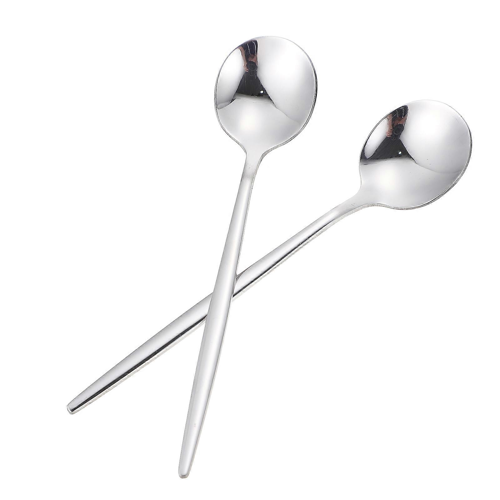 6pcs Stainless Steel Dessert Spoons, Multi Use Tableware for Dinner Parties & Celebrations, Ergonomic Design, Easy to Clean, Ideal for Home &