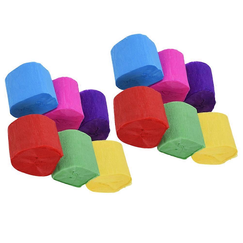 Crepe Paper Party Streamer Bright Color Non Recycled Paper for Various Occasions 12Pack 9m Roll