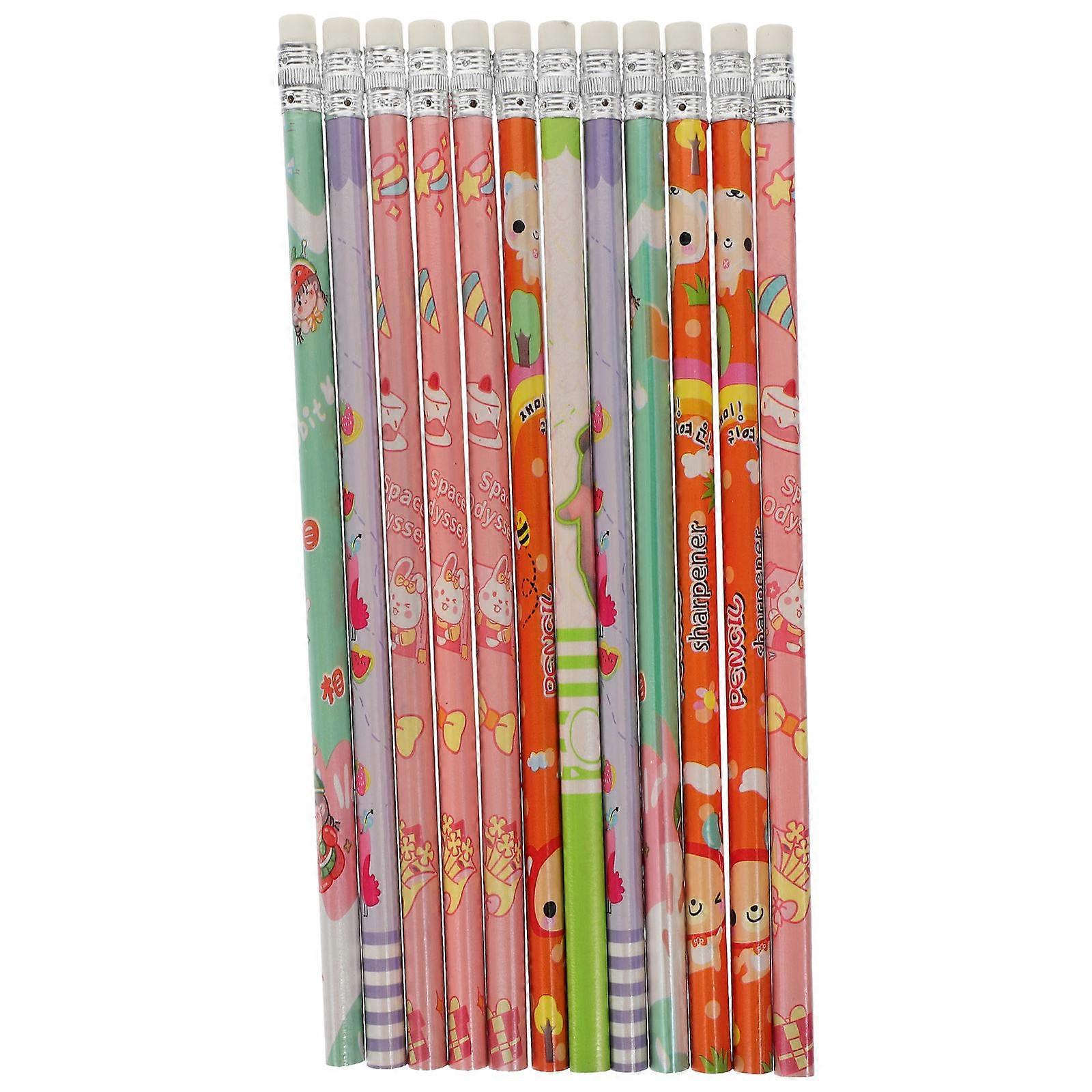 Kawaii Pencils Math Pencils Portable Student Pencils Meeting Room Examination Marking Strong Tip 12Pcs