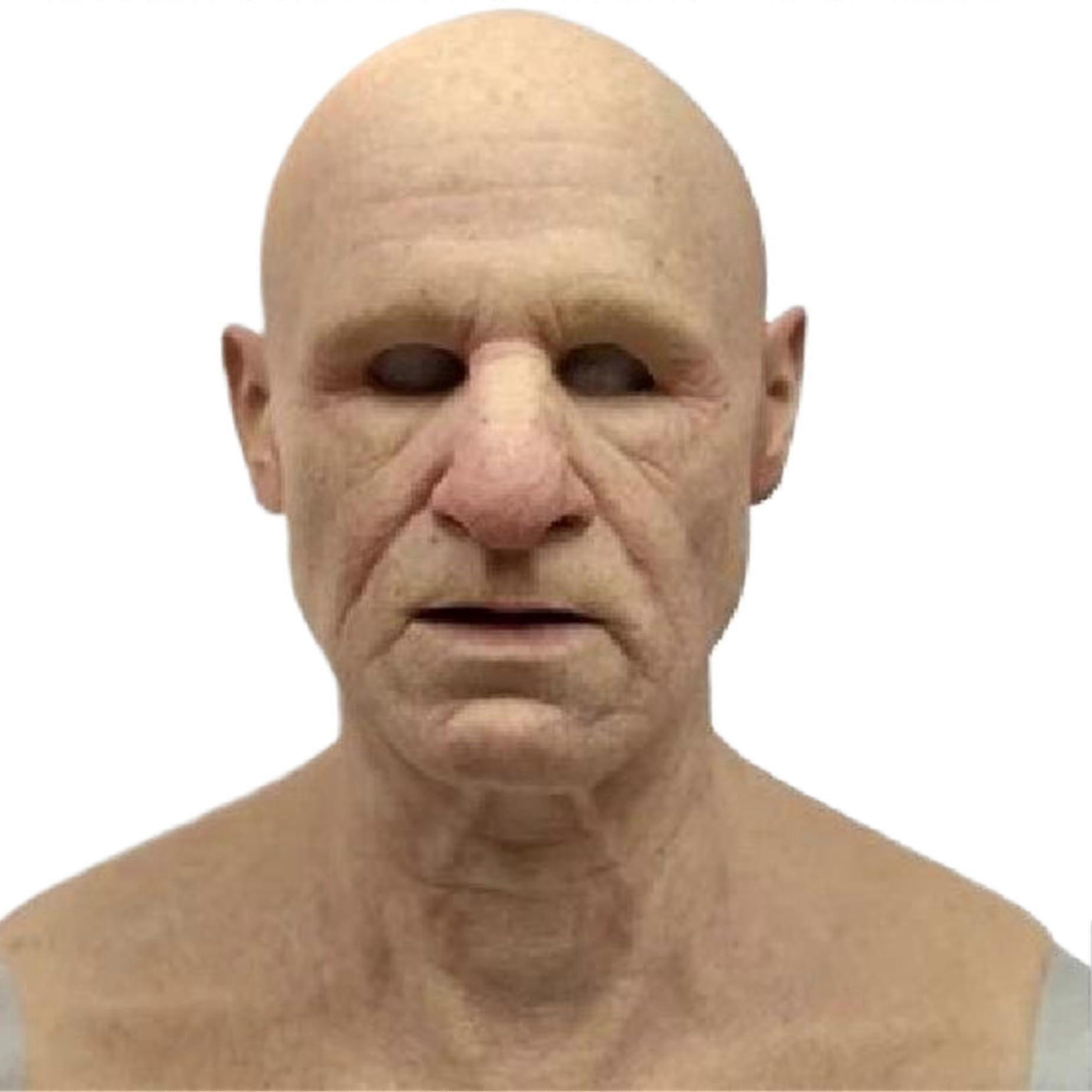 Halloween Old Man Mask, Realistic Horror Latex Face Mask, Soft and Breathable for Cosplay, Pranks, Masquerade Events