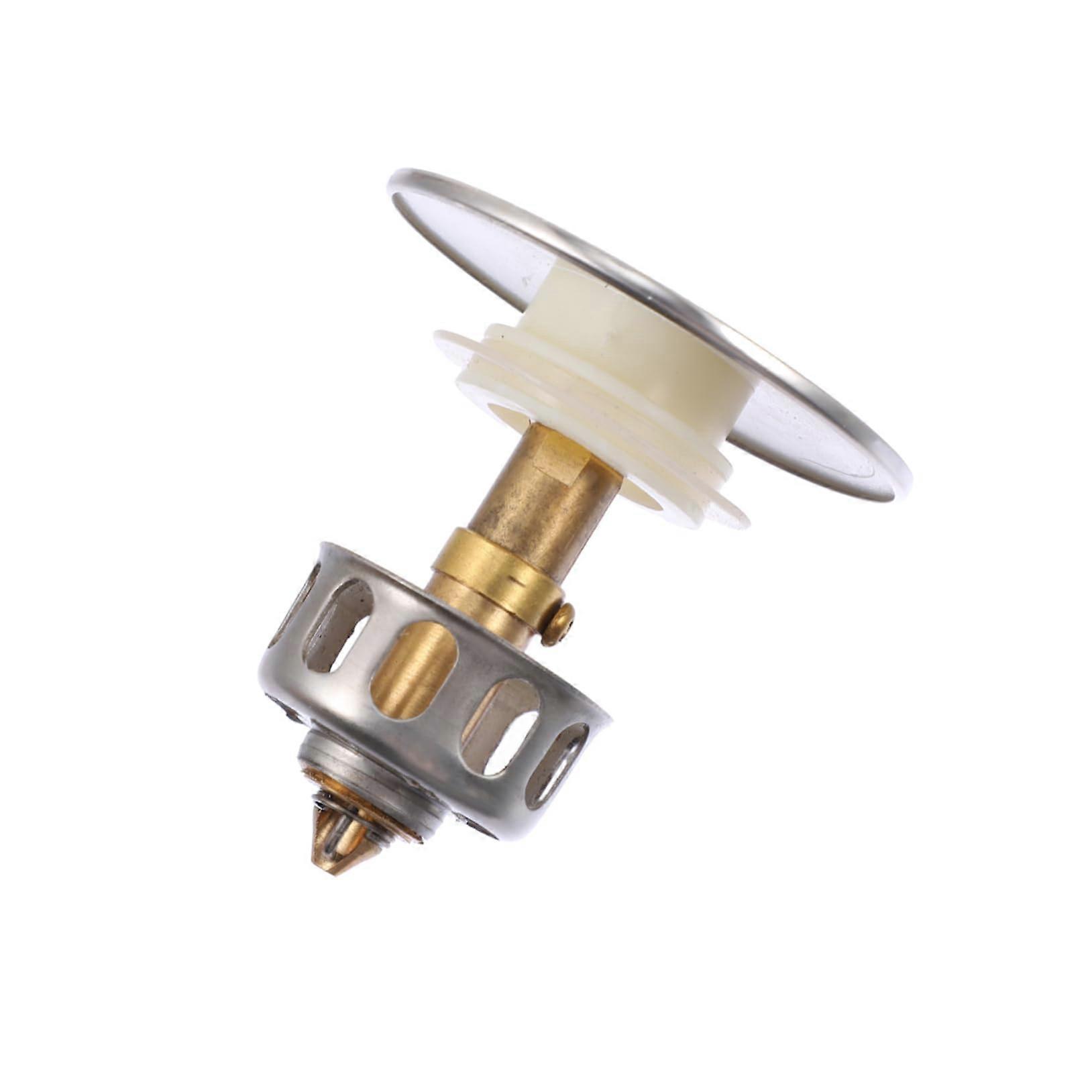 Push Drain Stopper for Sink, Basin, and Bathtub Drains, Includes Drain Strainer, 1 Pack
