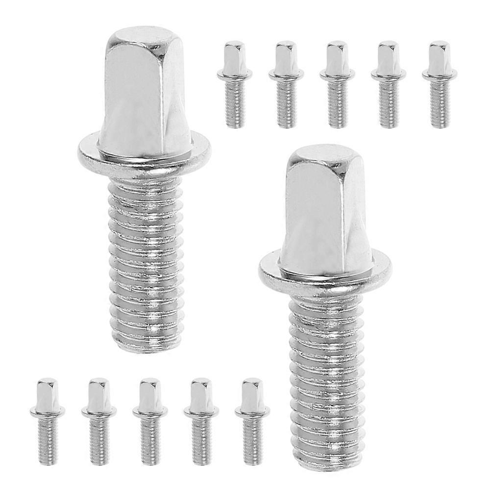 Screws For Instrument Repair Drum Key Bolt Snare Drum Percussion Instruments Silver Plated Iron Precision Engineering 12Pcs