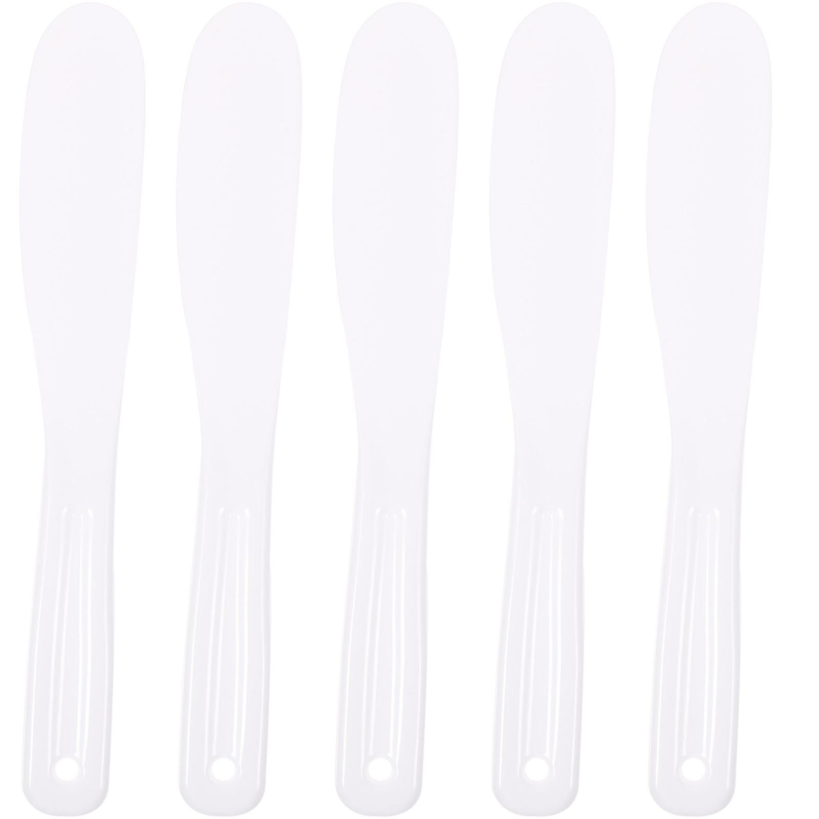 Silicone Makeup Spatula for Home Use White Color Compact Size 5 Pieces
